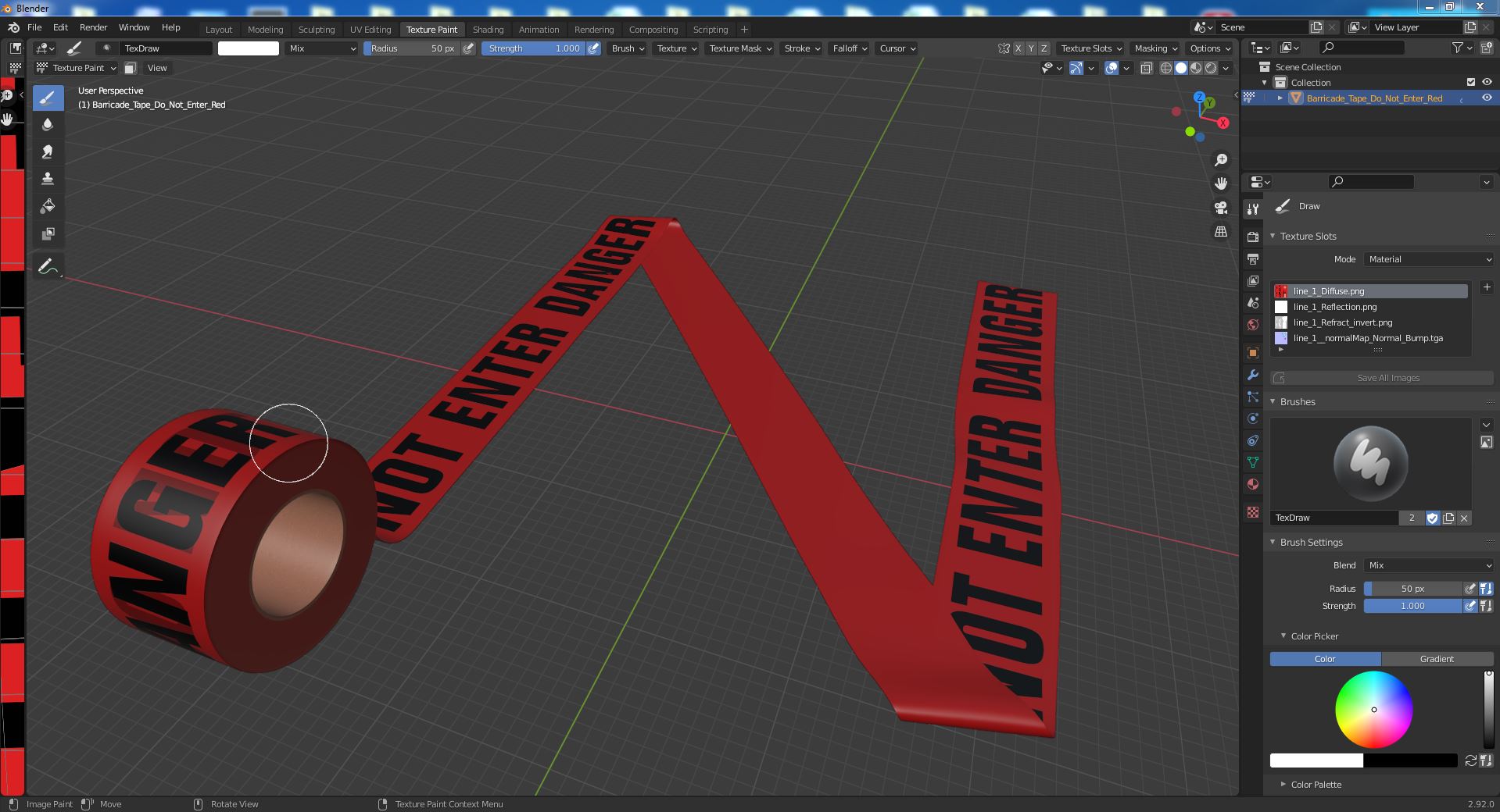 3D Barricade Tape Do Not Enter Red