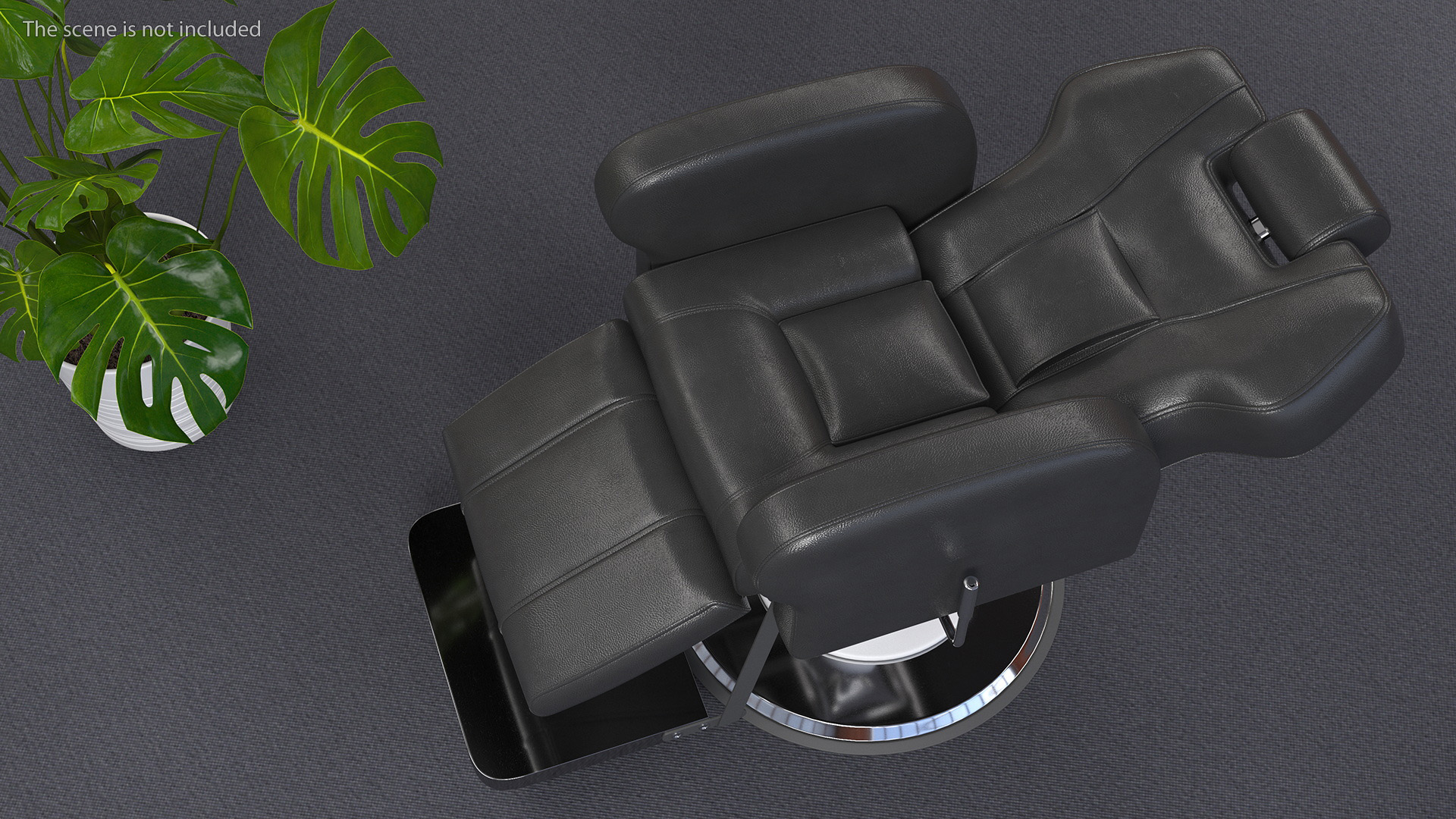 3D model Modern Beauty Salon Chair Unfolded Black