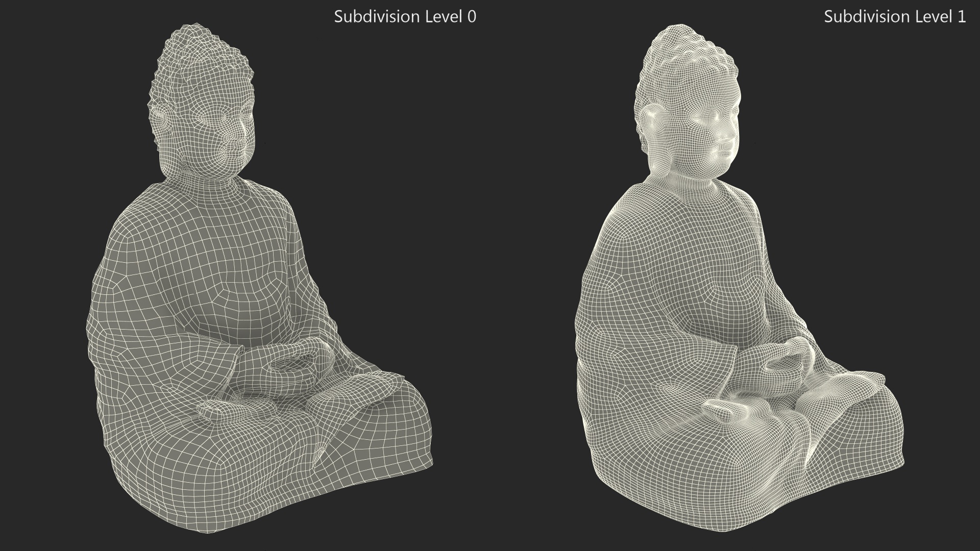 3D model Meditating Buddha Stone Statue