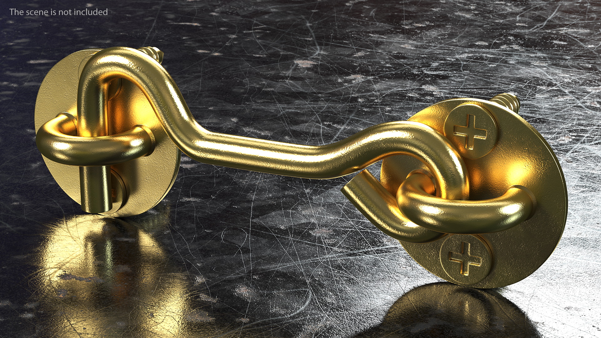 3D model Hook and Eye Latch for Sliding Door Gold