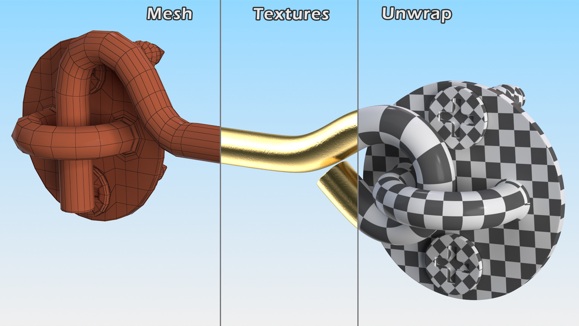 3D model Hook and Eye Latch for Sliding Door Gold