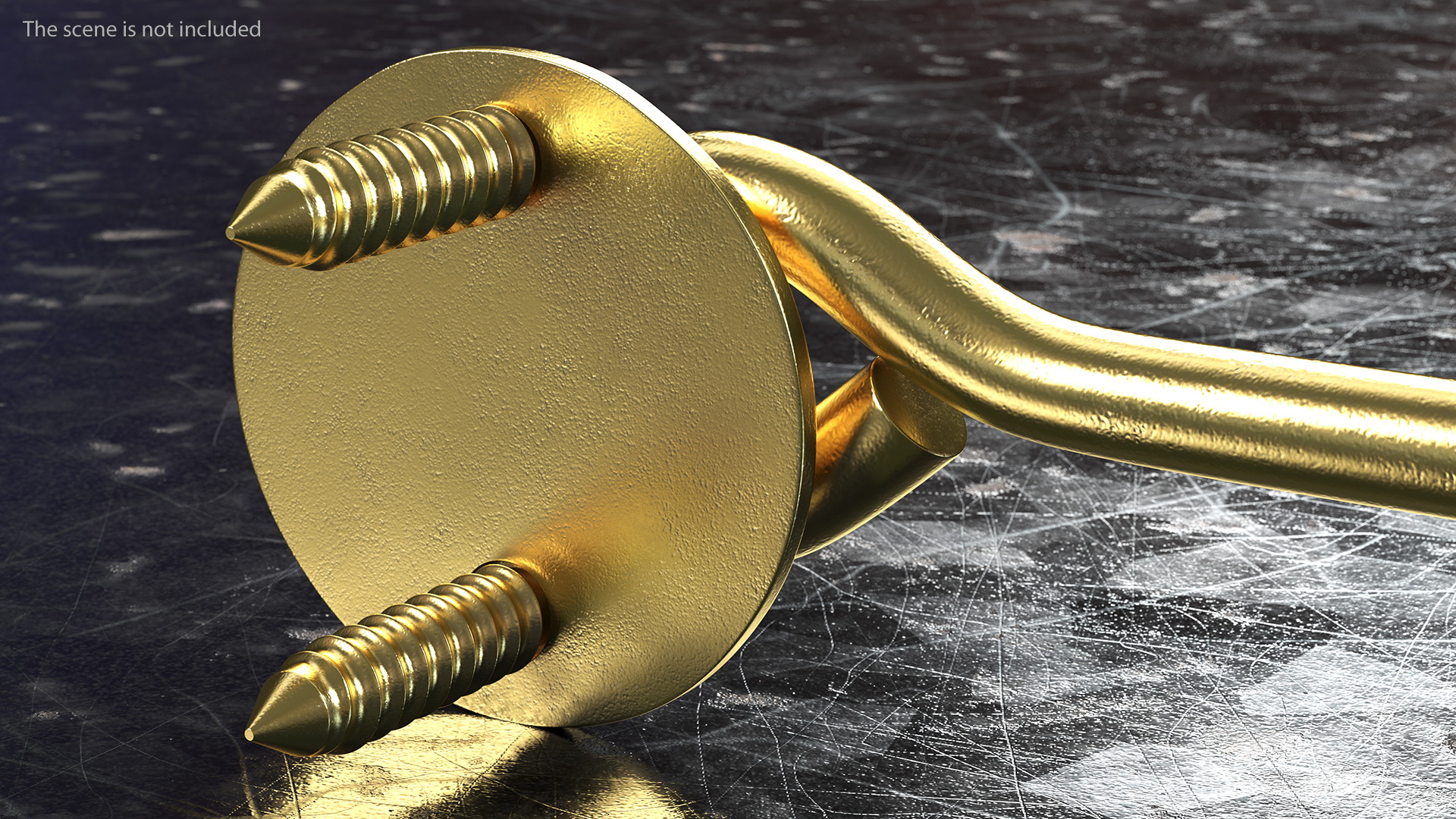 3D model Hook and Eye Latch for Sliding Door Gold