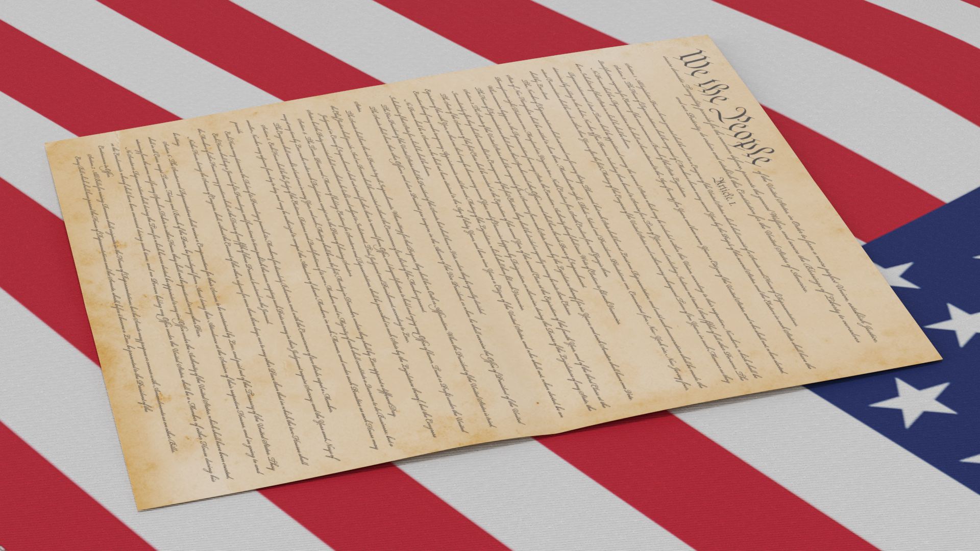 United States Flag with Constitution Document, view 4
