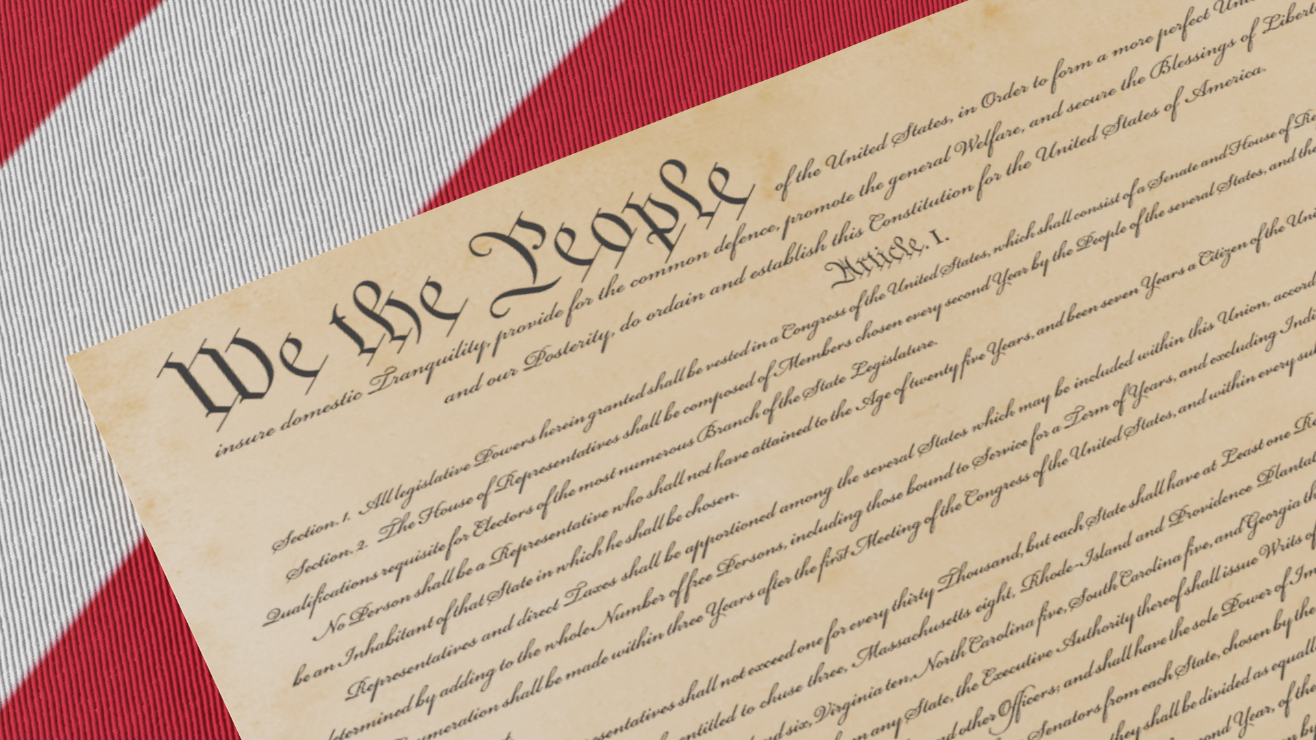 United States Flag with Constitution Document, view 5