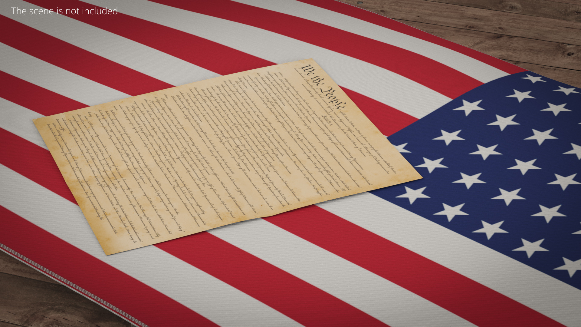 United States Flag with Constitution Document, view 2