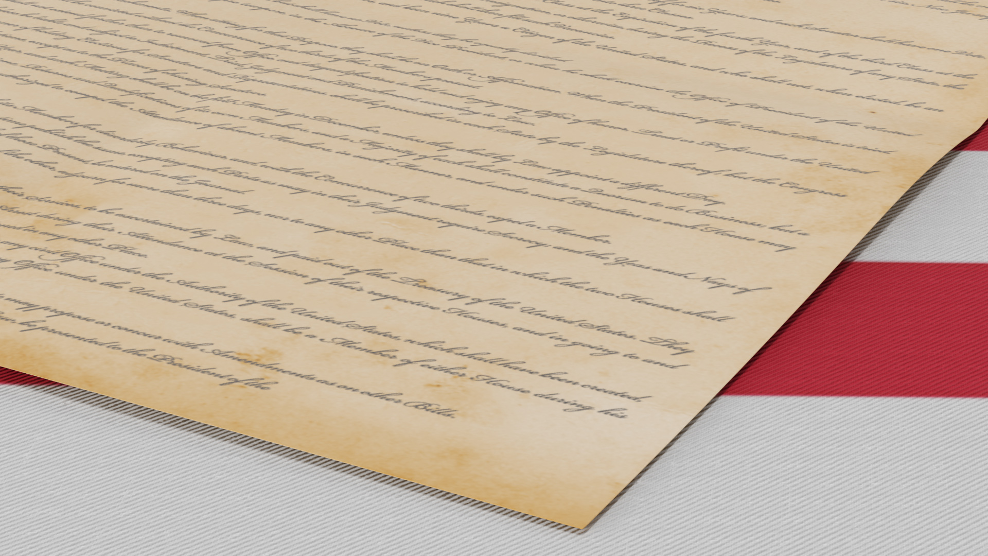 United States Flag with Constitution Document, view 6