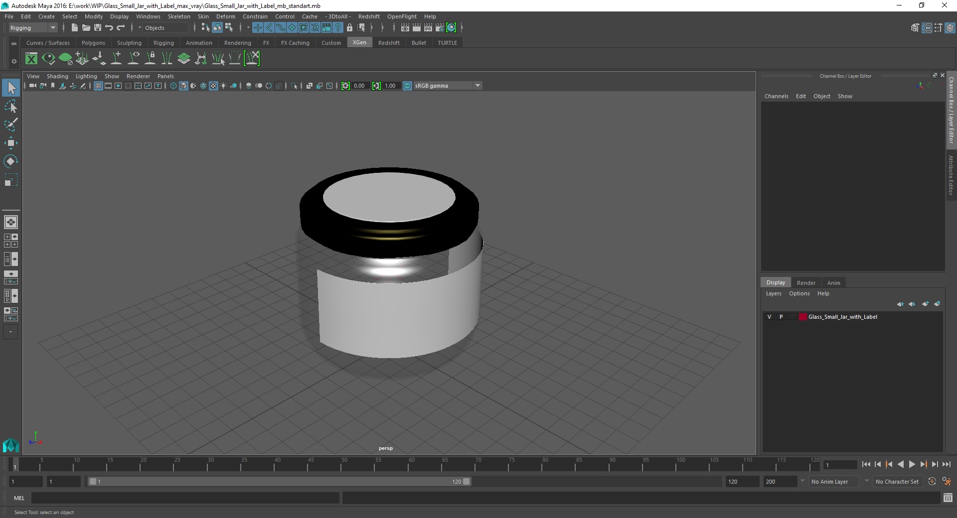 3D Glass Small Jar with Label