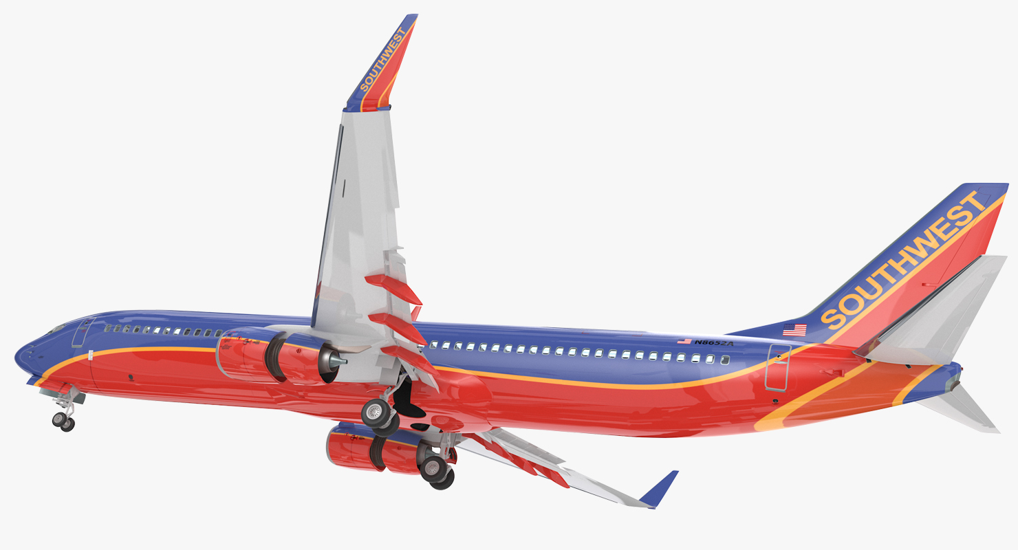 Boeing 737 900 with Interior Southwest Airlines Rigged 3D model