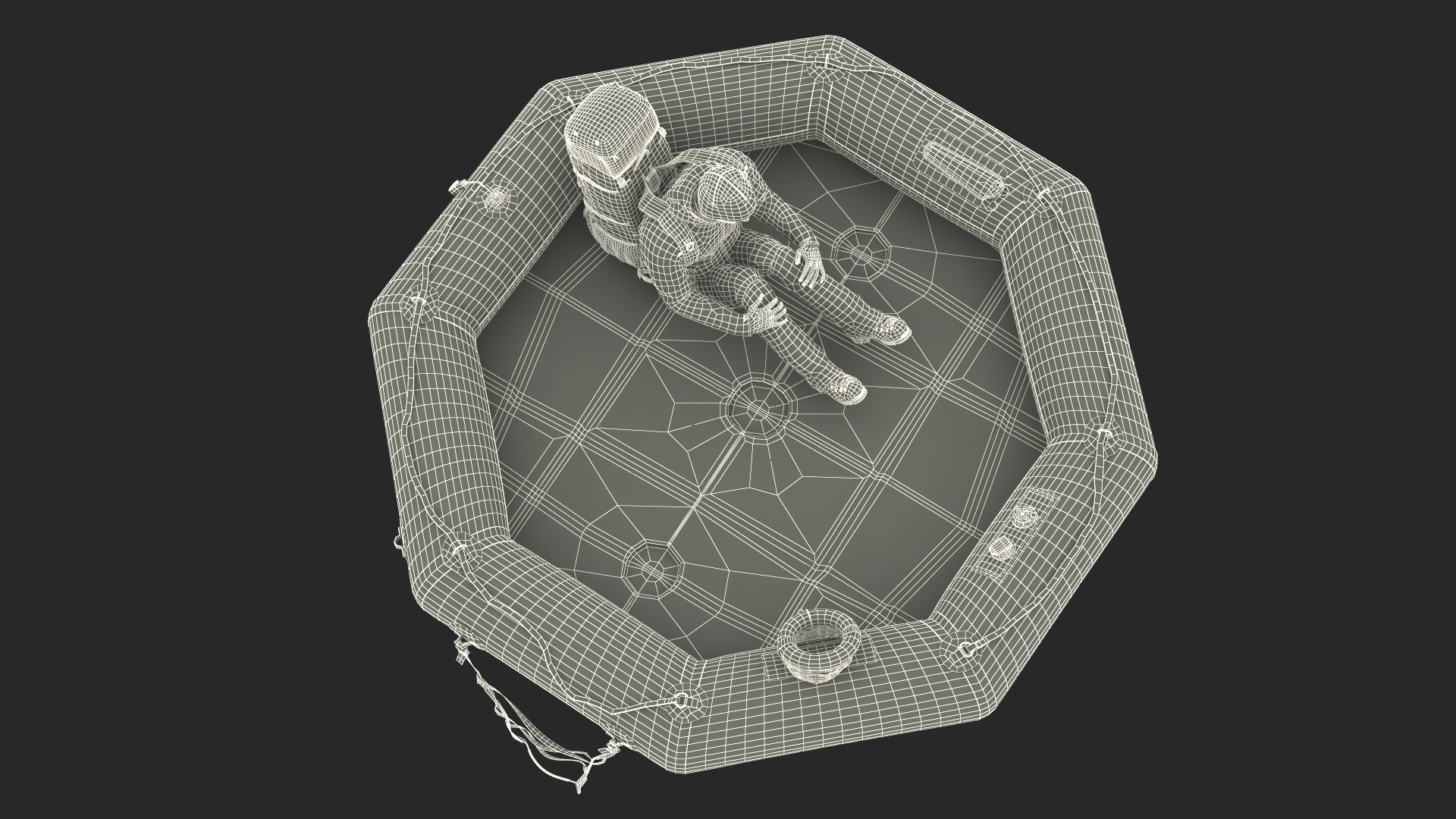 3D Advanced Life Raft with Tourist Inside model