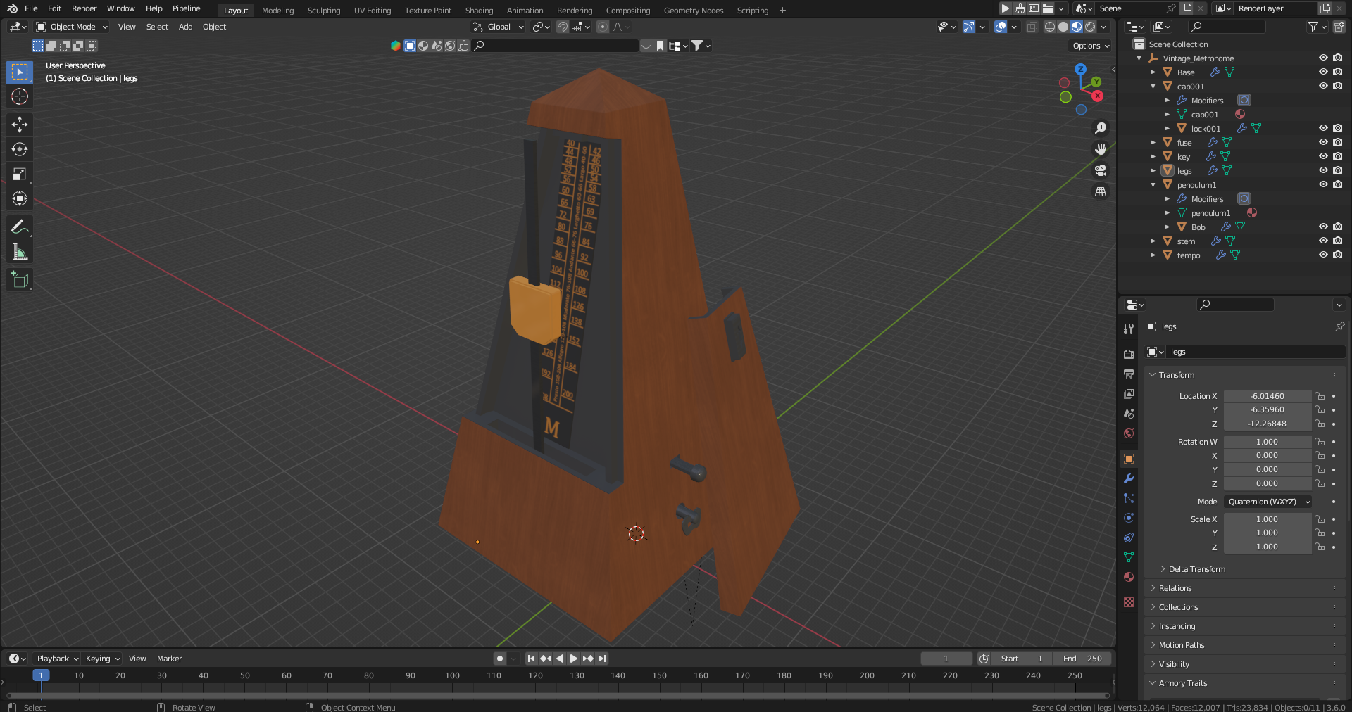 Vintage Metronome 3D