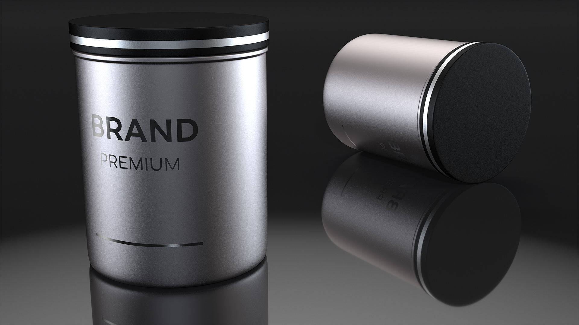 3D Black Cosmetic Jar model