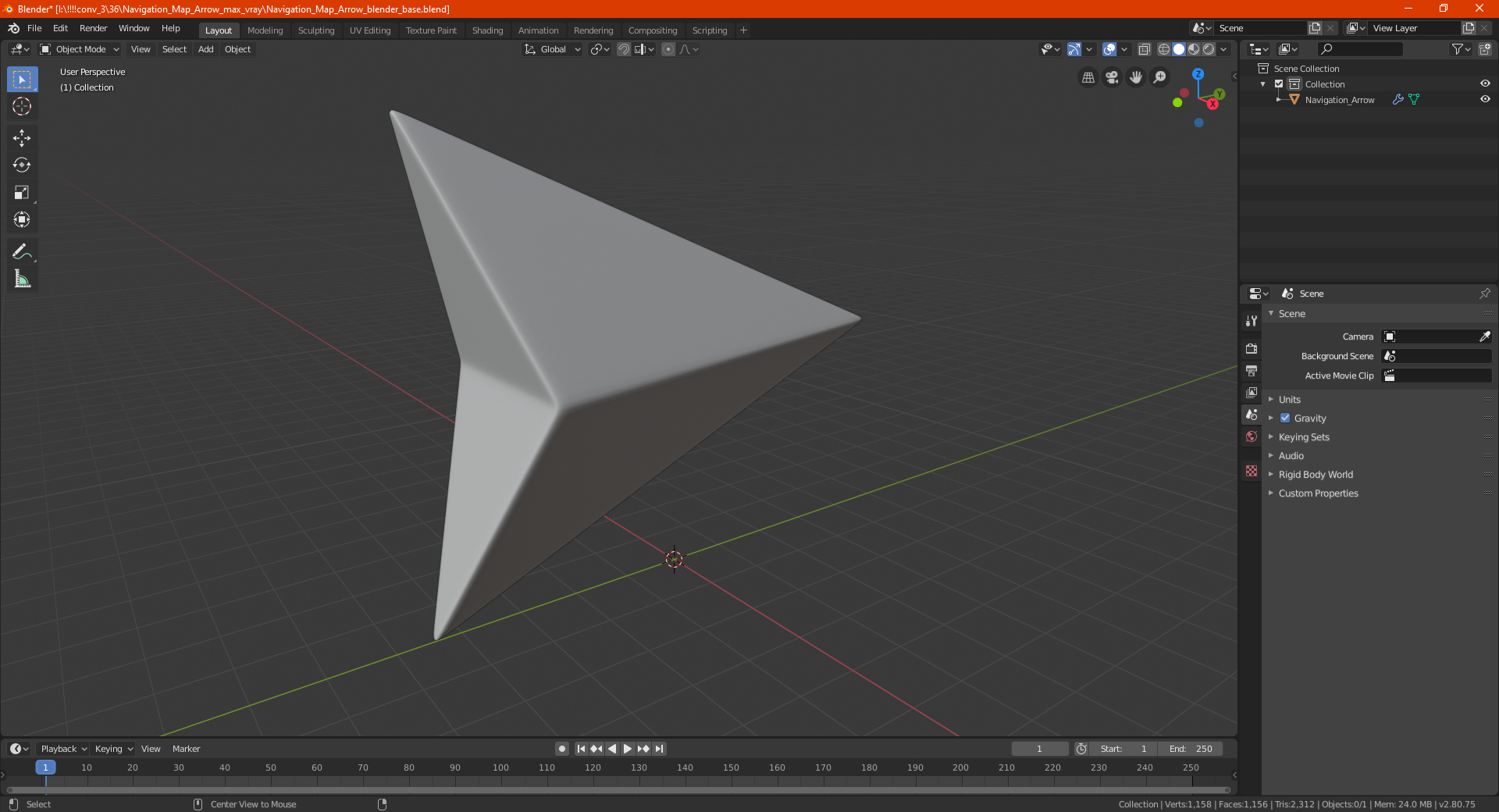 3D model Navigation Map Arrow