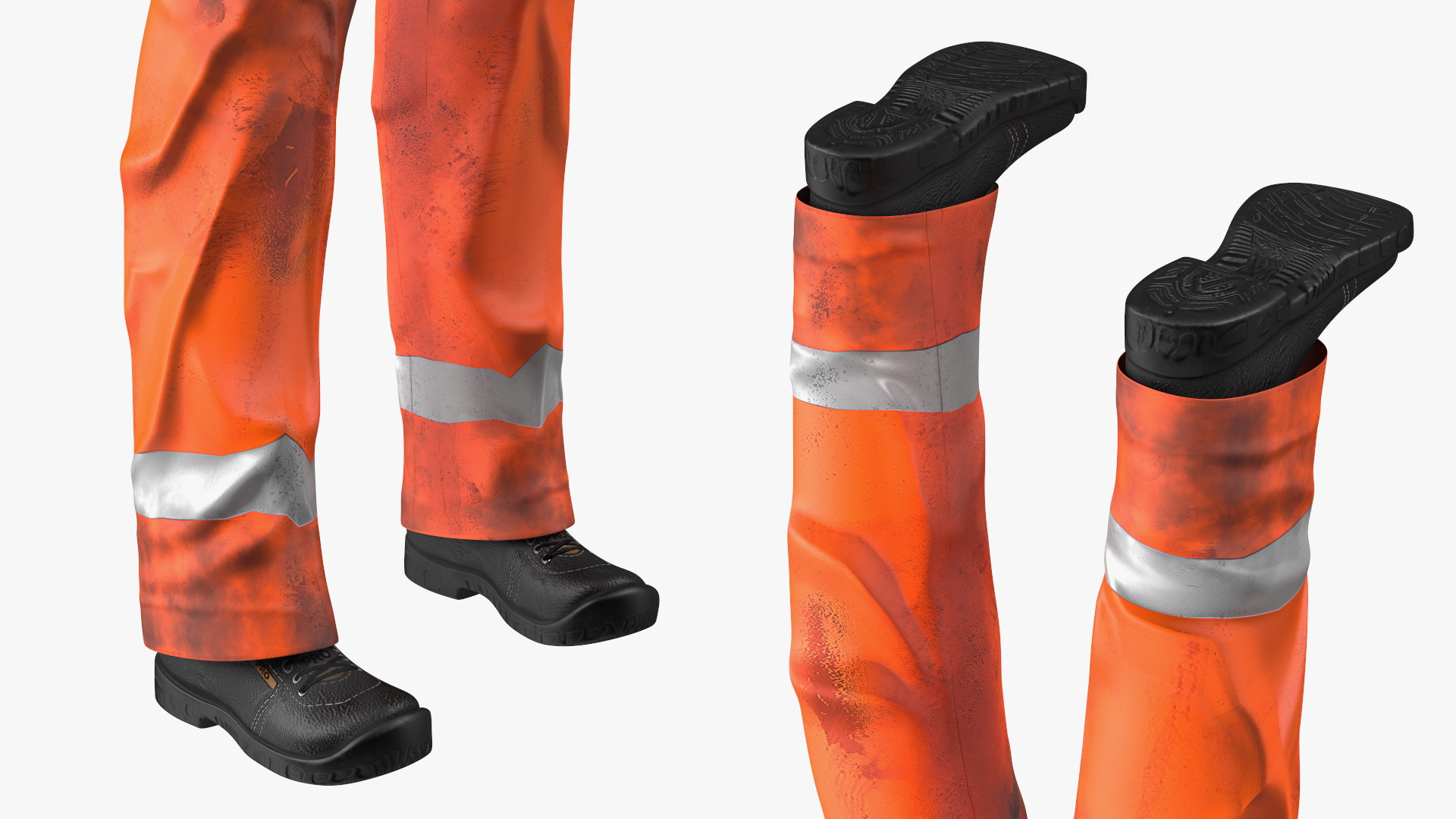 3D Dirty Road Worker Waves Hand model