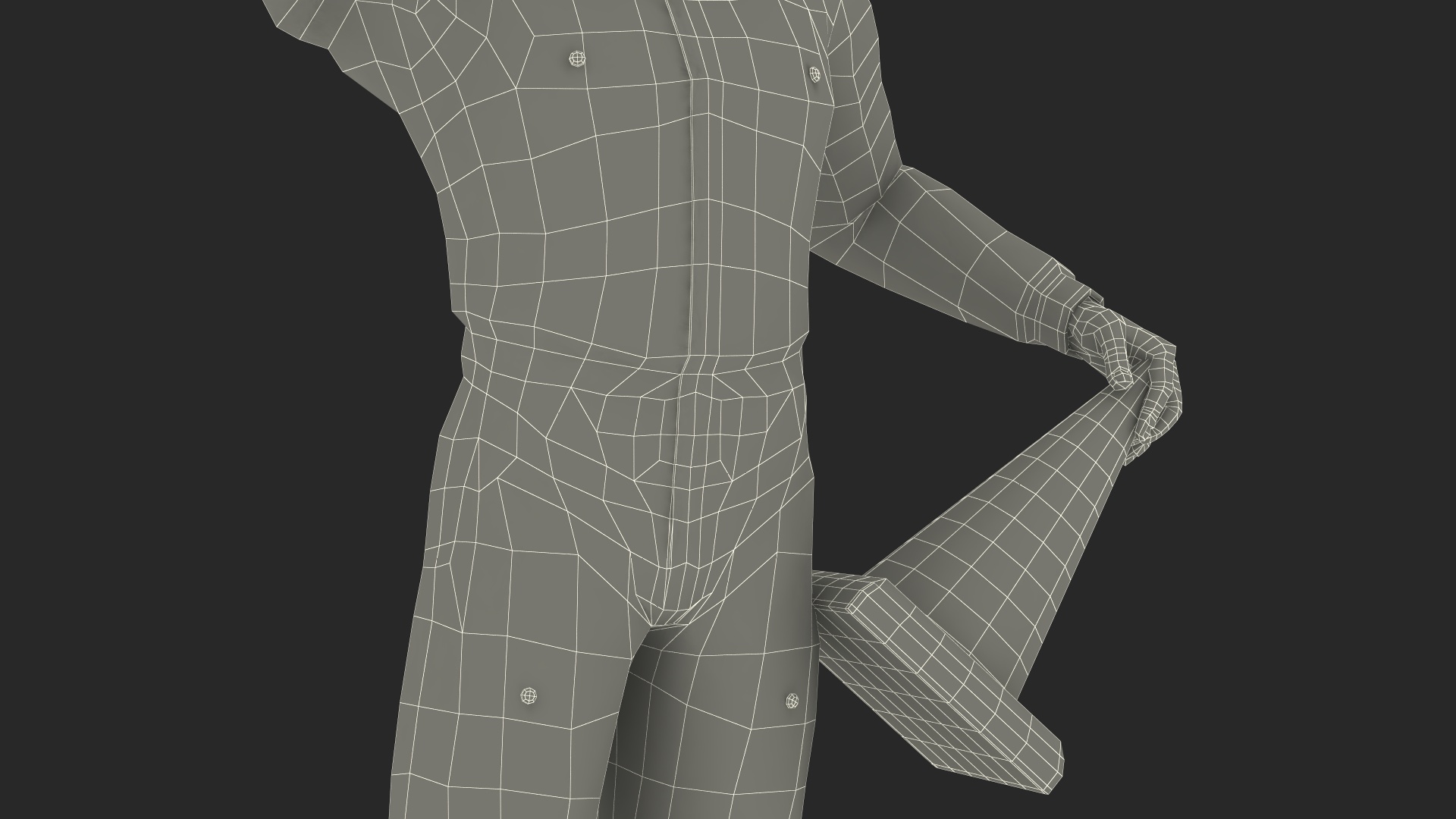 3D Dirty Road Worker Waves Hand model