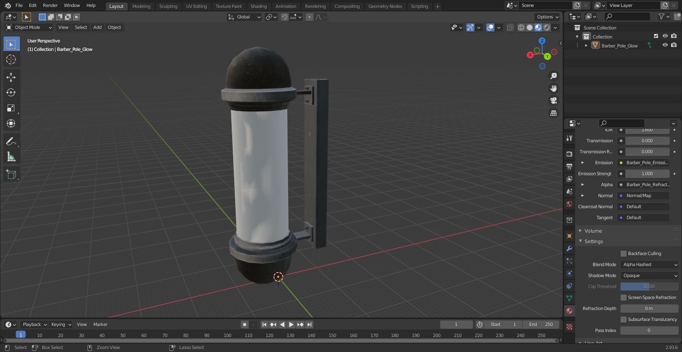 3D Barber Pole Glow