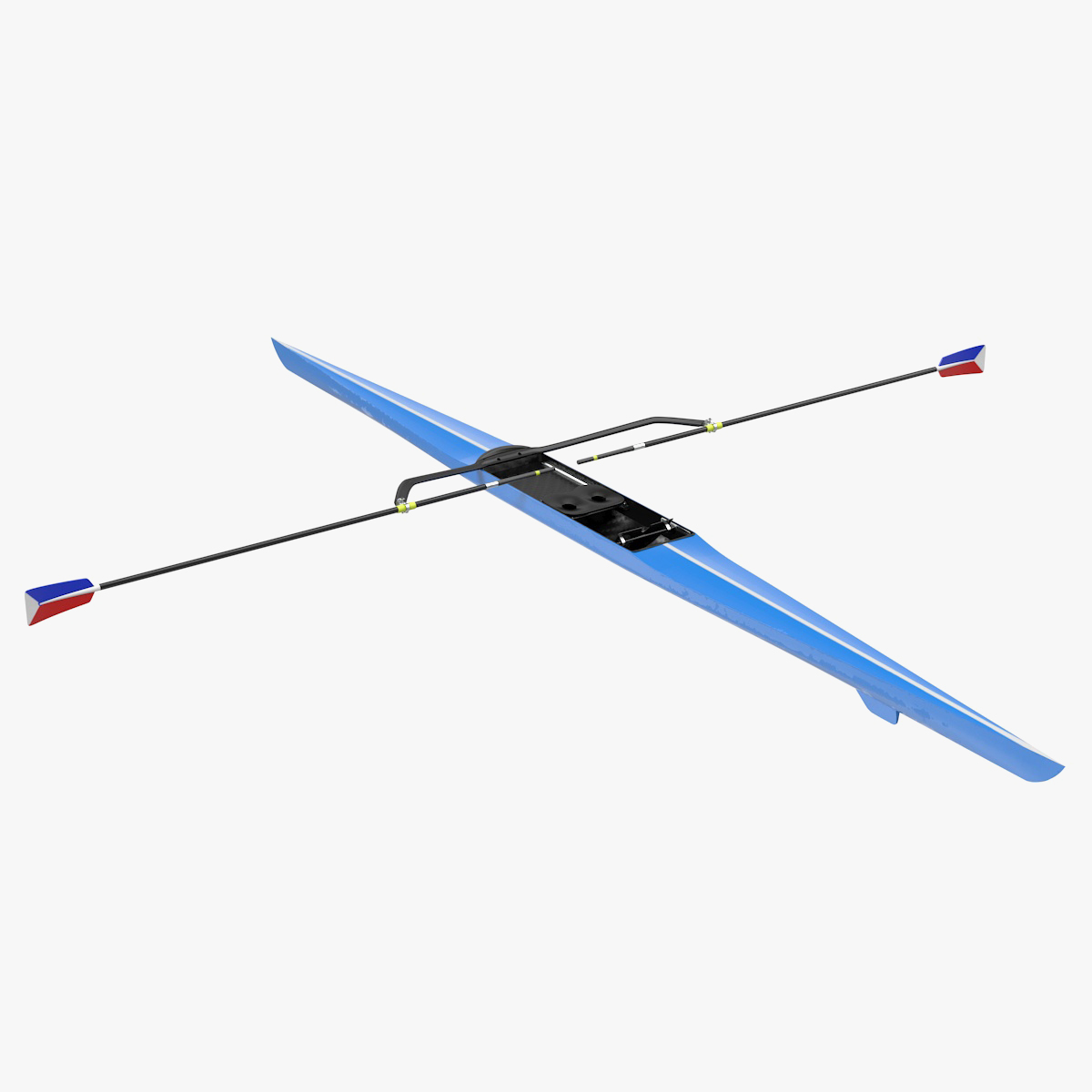 Rowing Boat Single Scull 3D Model, view 3