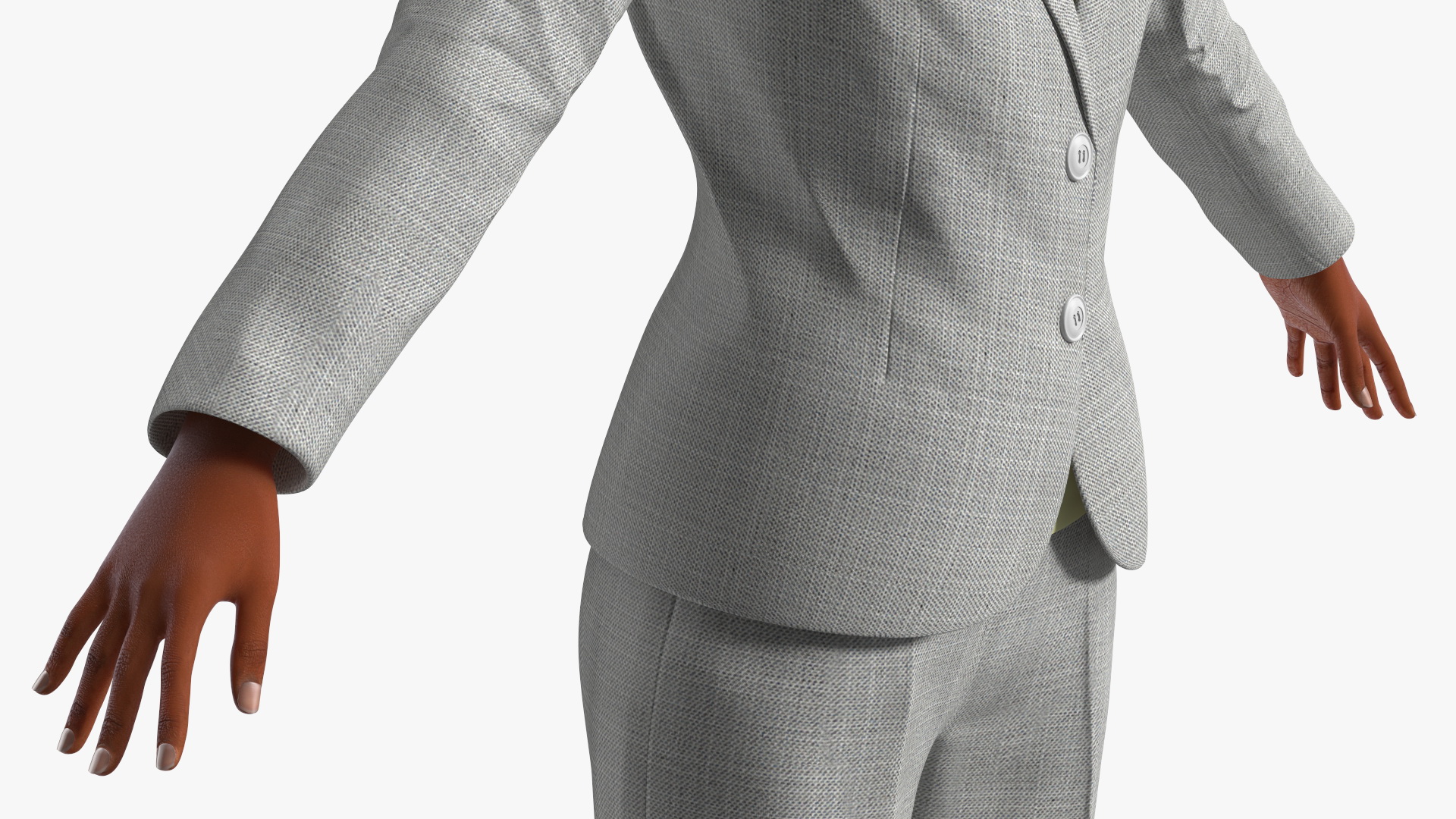 Black Business Woman Fur 3D model