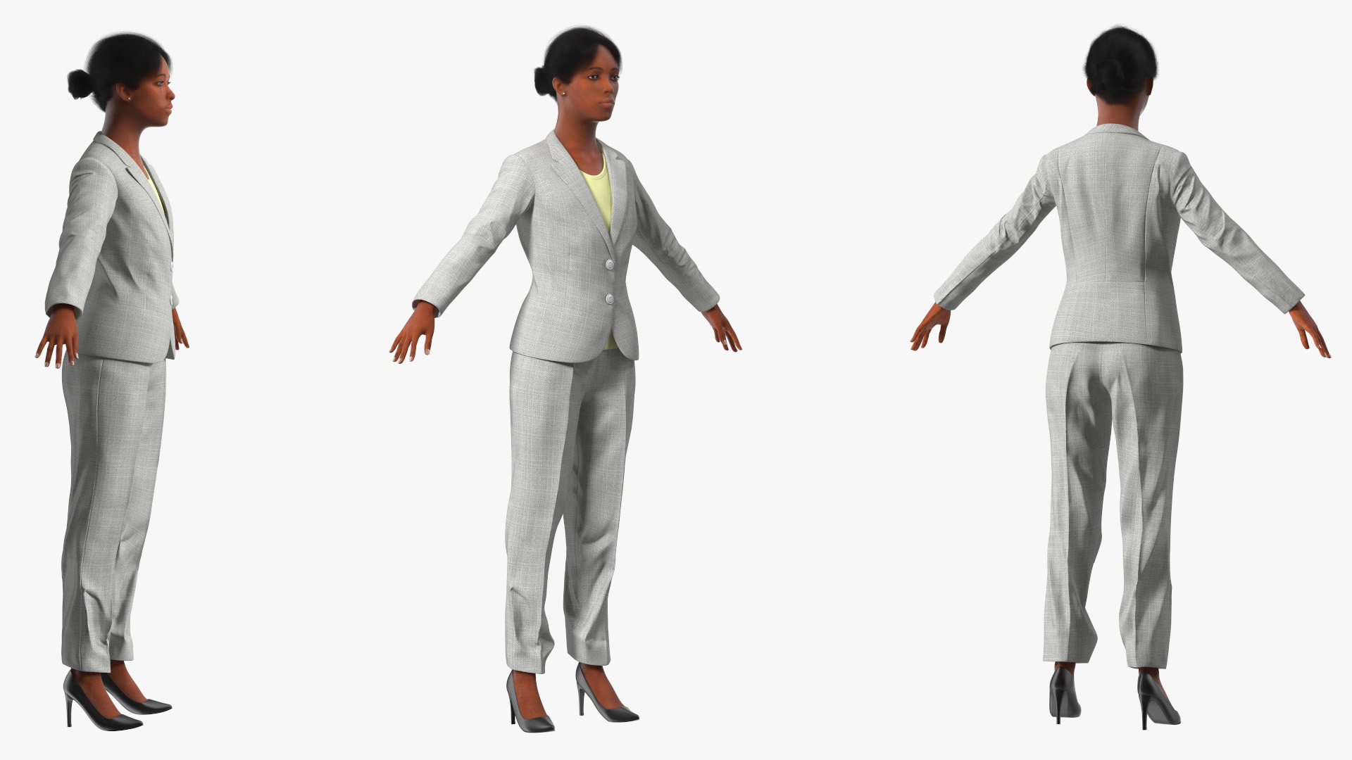 Black Business Woman Fur 3D model