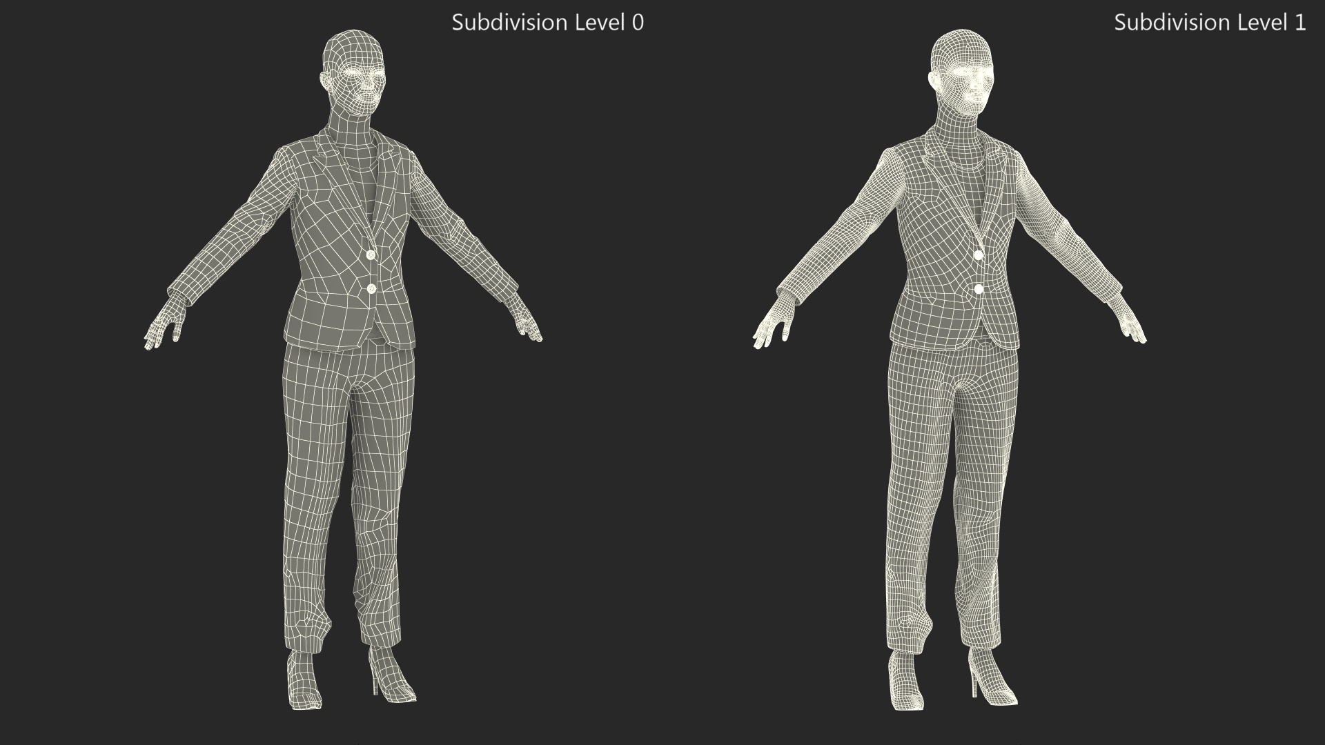 Black Business Woman Fur 3D model