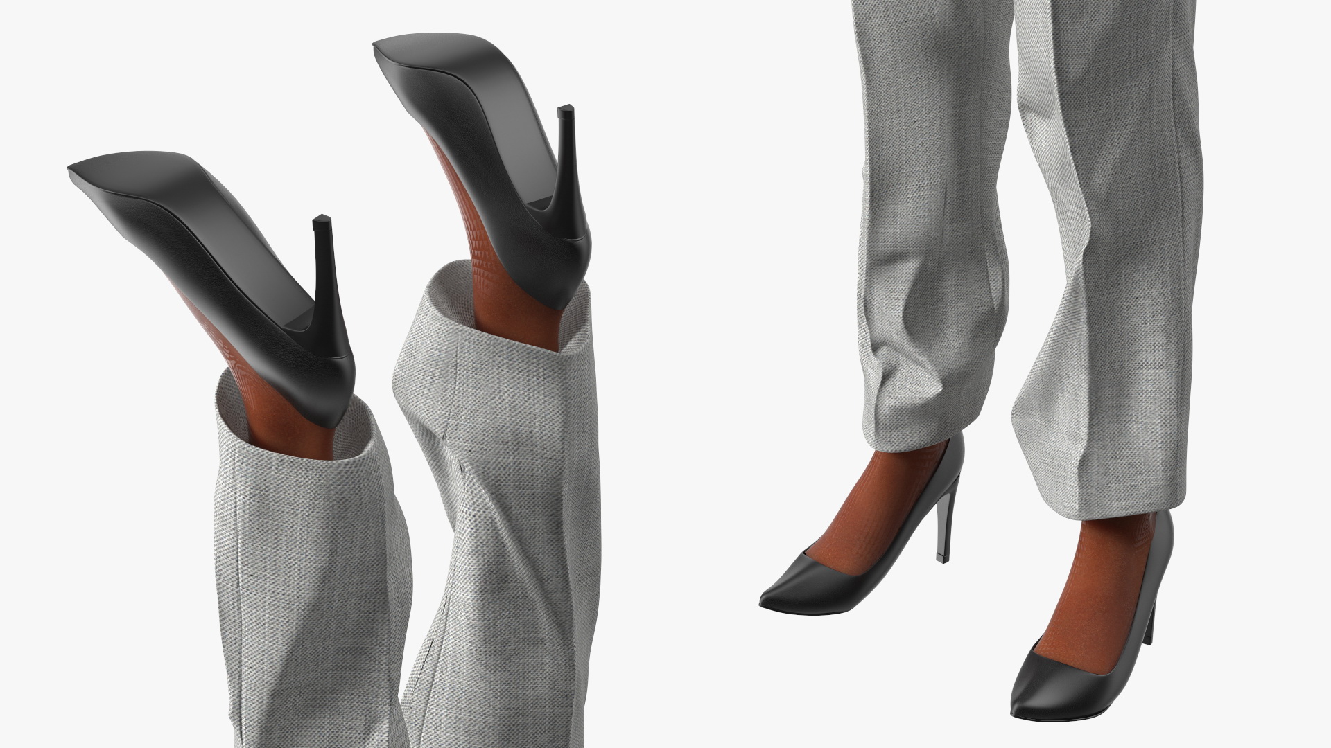 Black Business Woman Fur 3D model