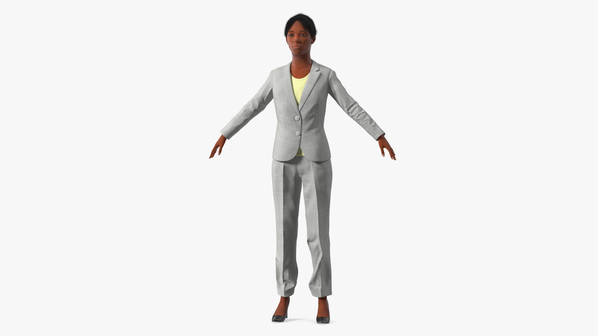 Black Business Woman Fur 3D model