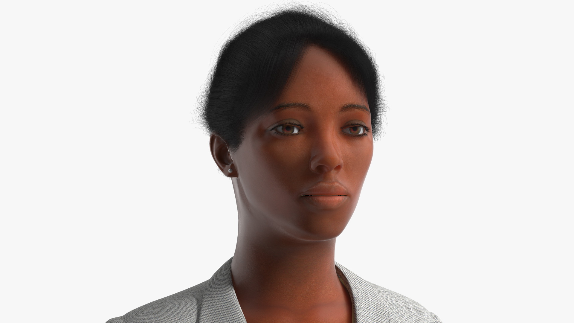 Black Business Woman Fur 3D model