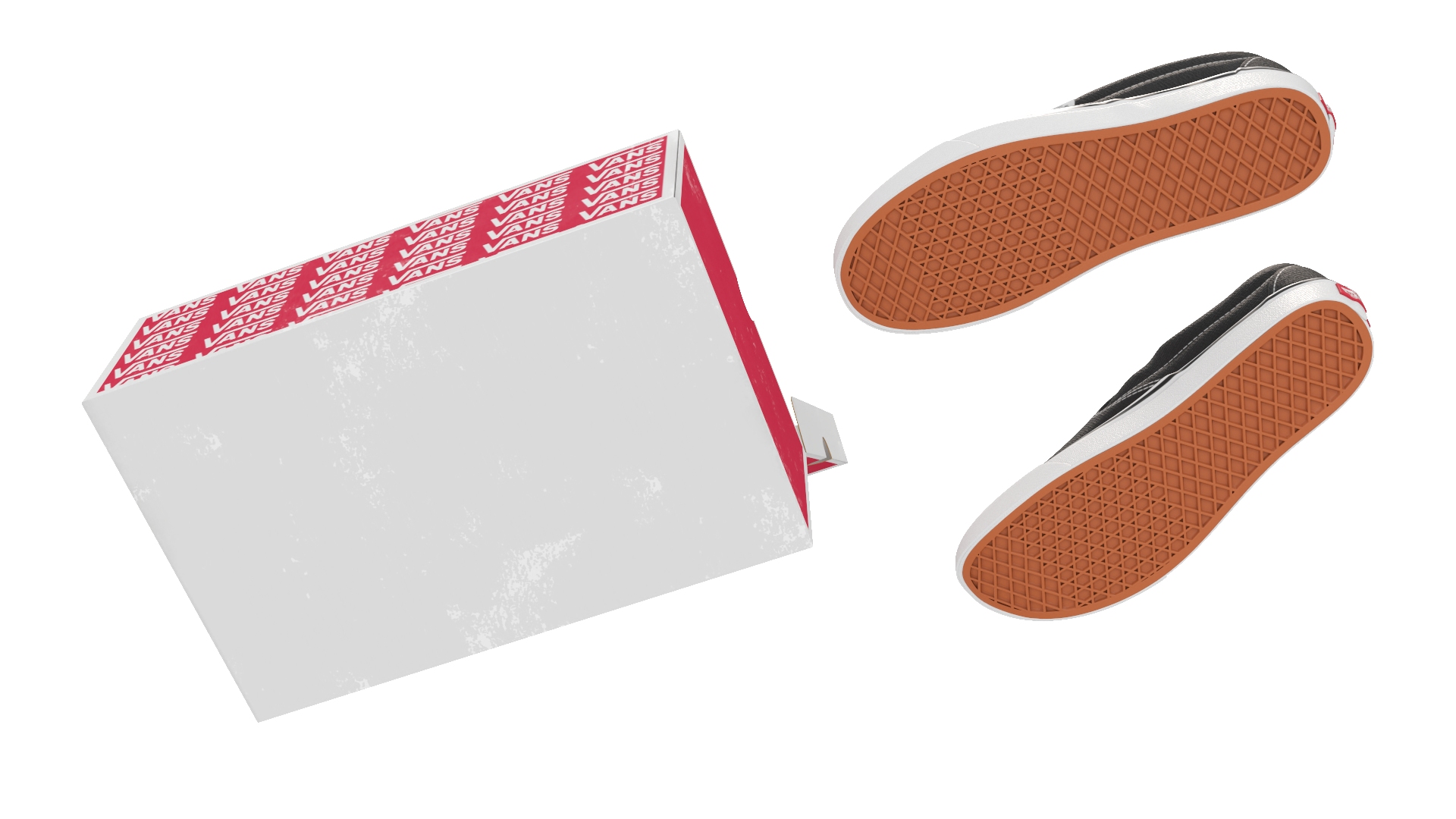 Classic Slip-On Vans in Box 3D