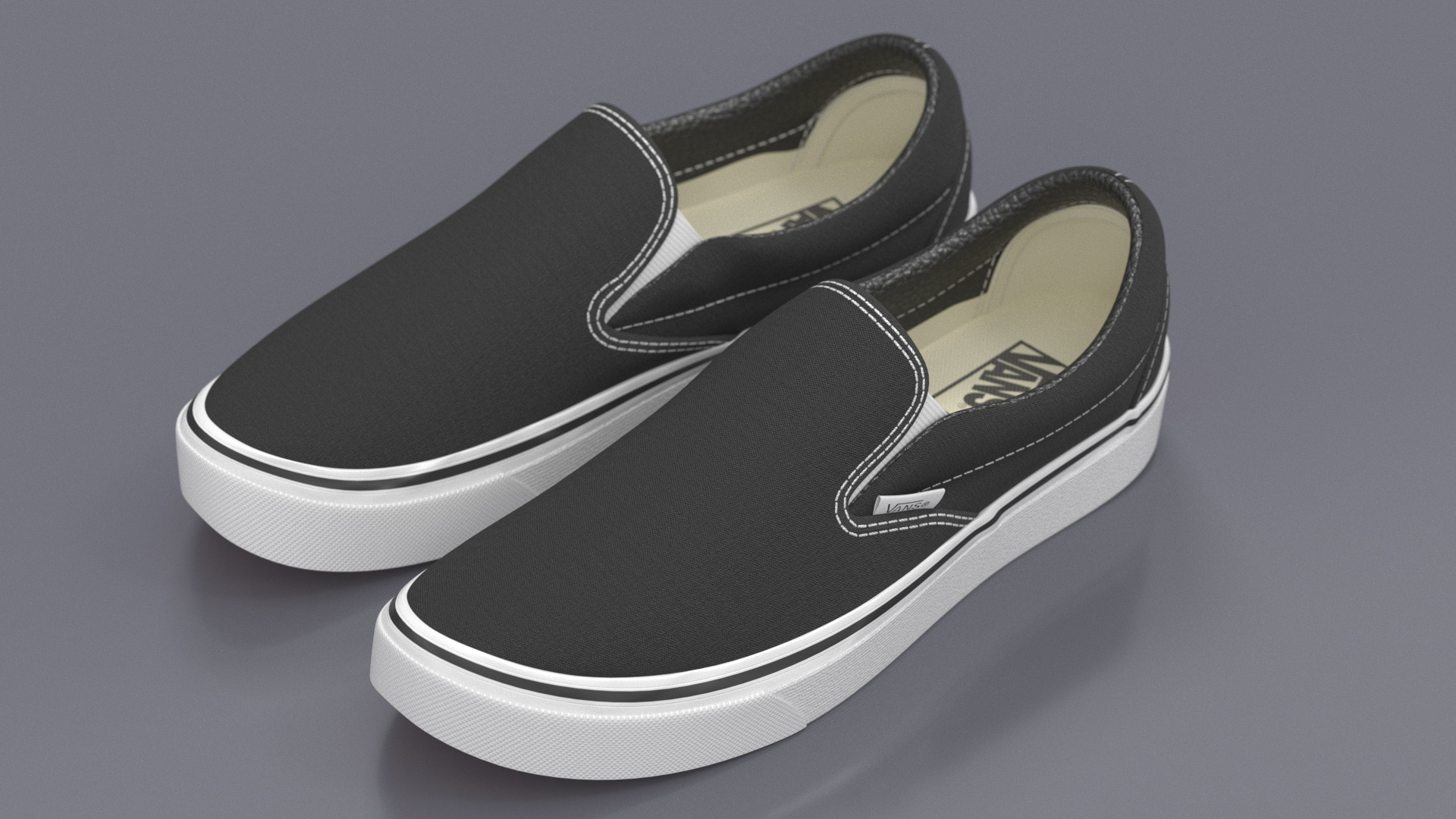 Classic Slip-On Vans in Box 3D