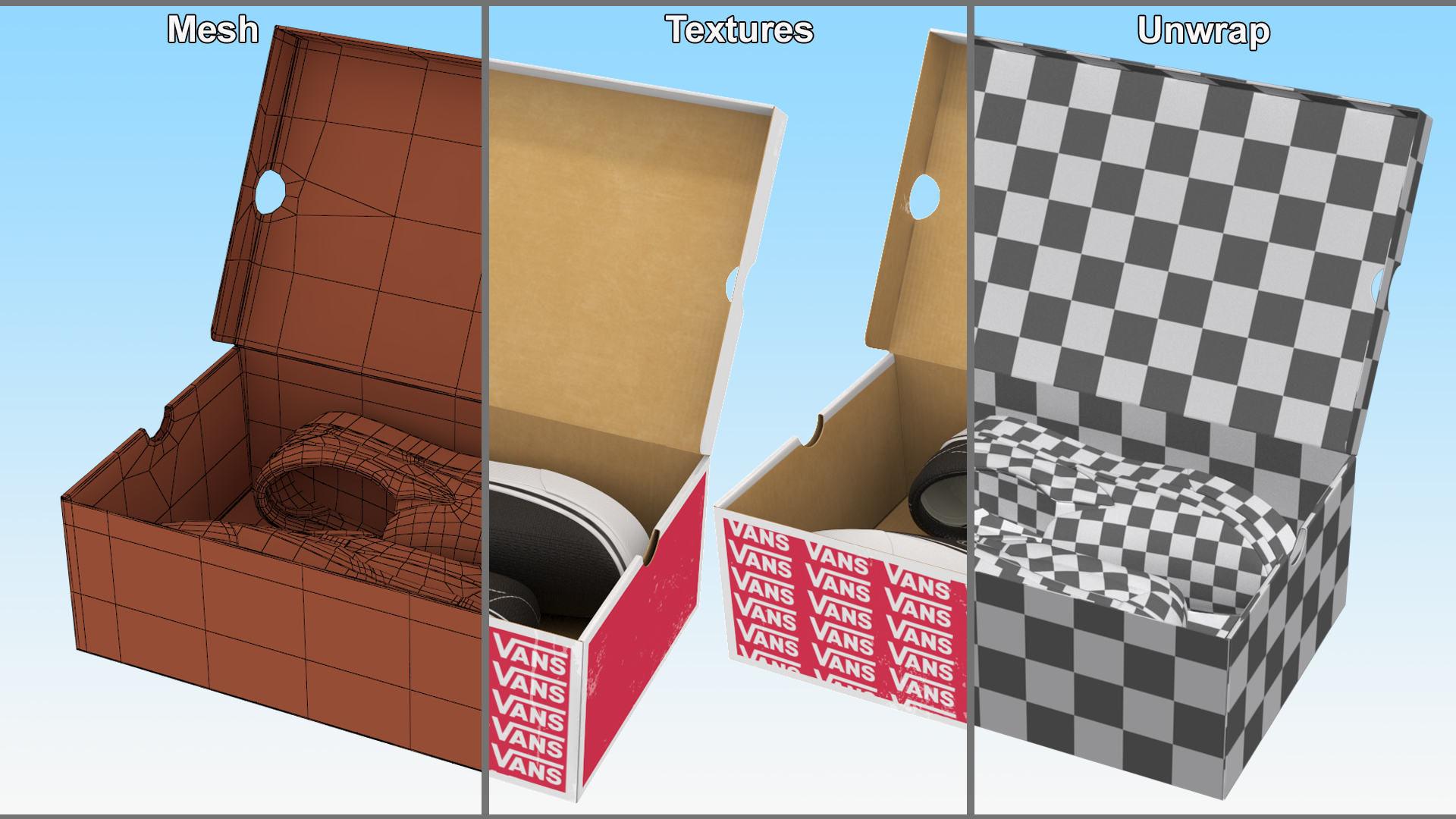 Classic Slip-On Vans in Box 3D
