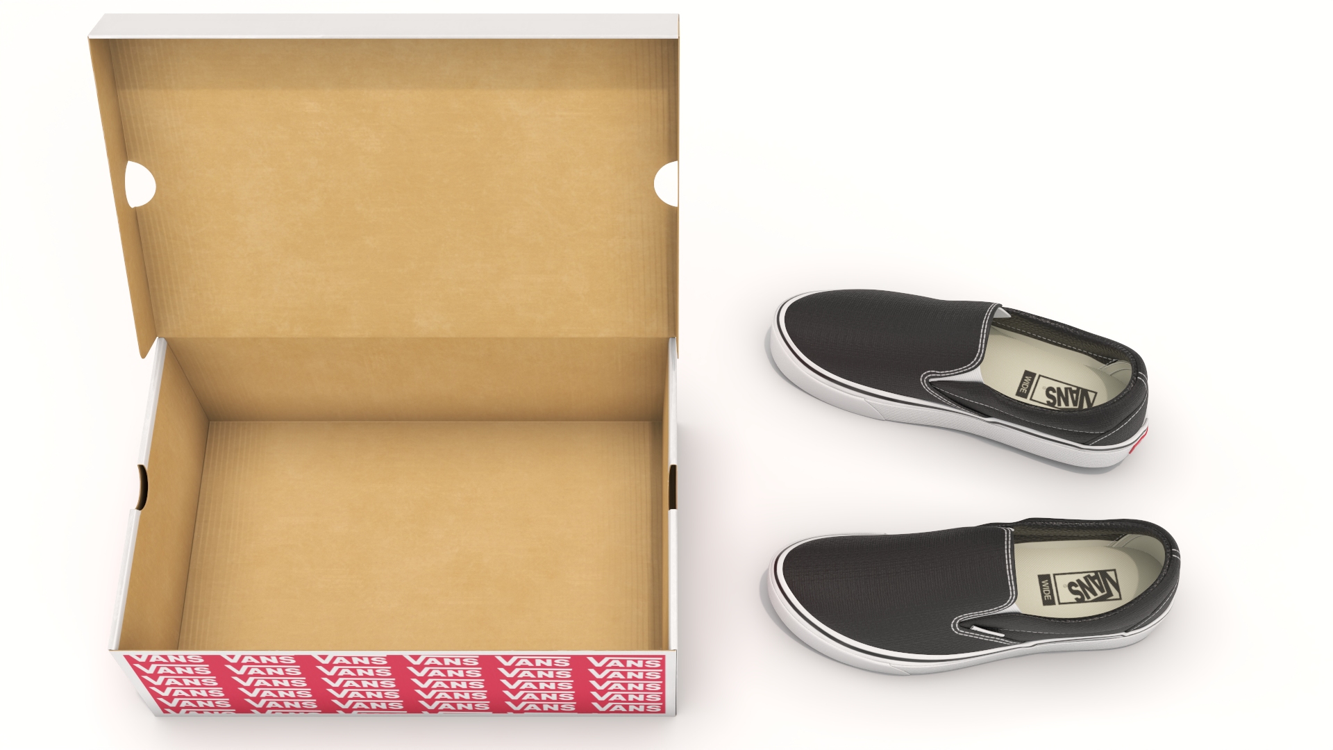 Classic Slip-On Vans in Box 3D