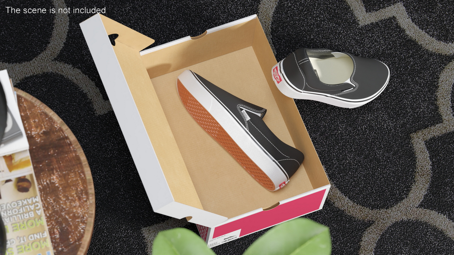 Classic Slip-On Vans in Box 3D