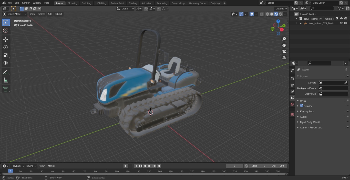New Holland TK4 Tracked Tractor Dirty 3D