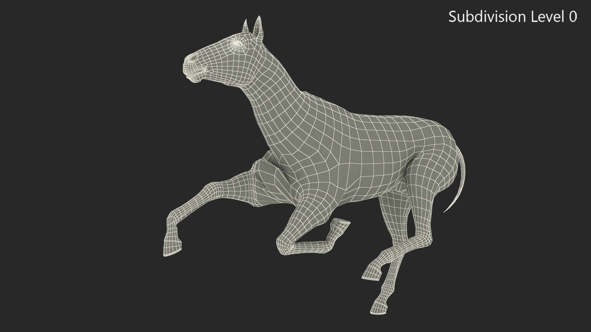 3D model Bay Horse Fur Rigged