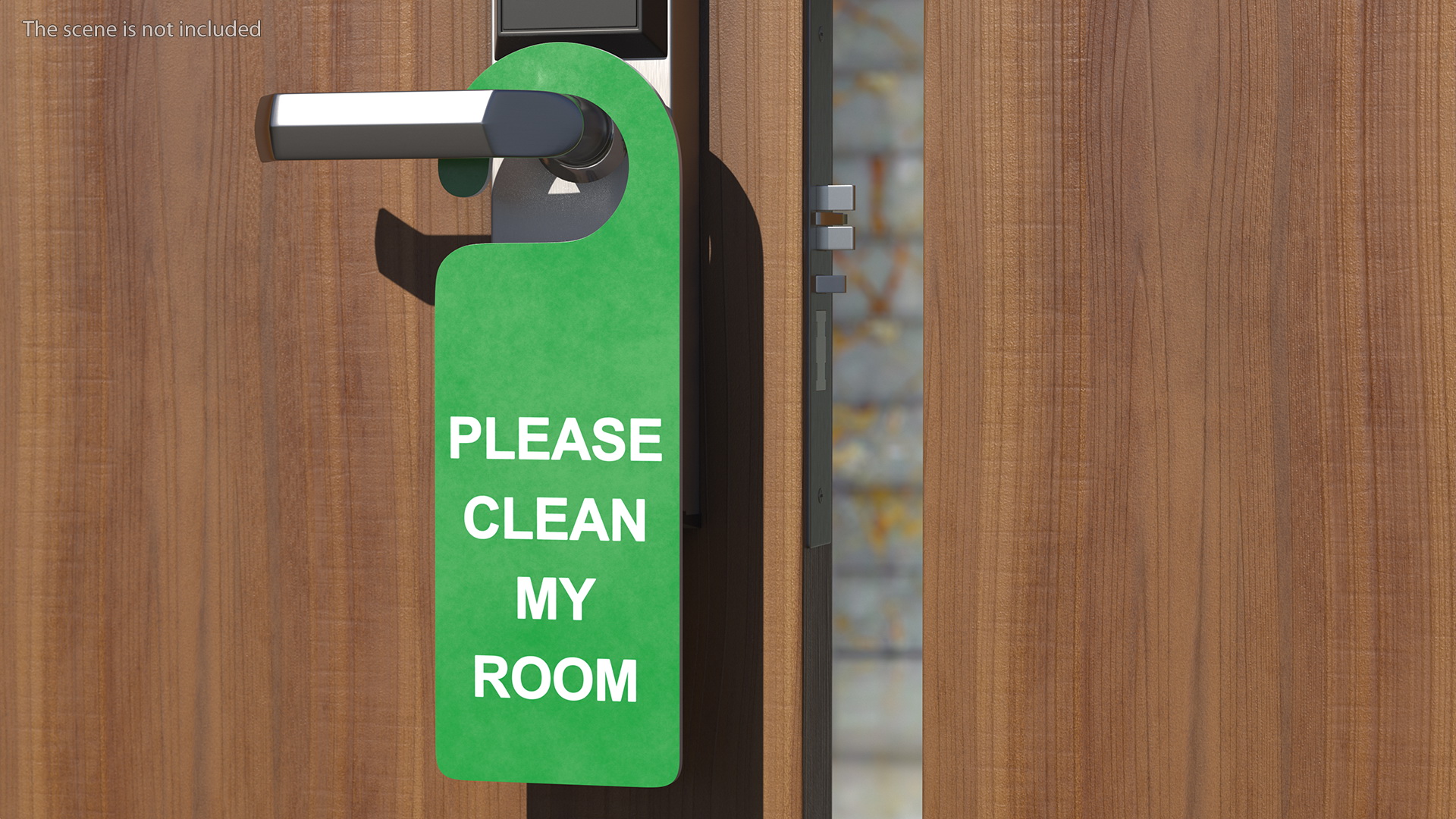 3D Door Hanger Tag Clean My Room White Green