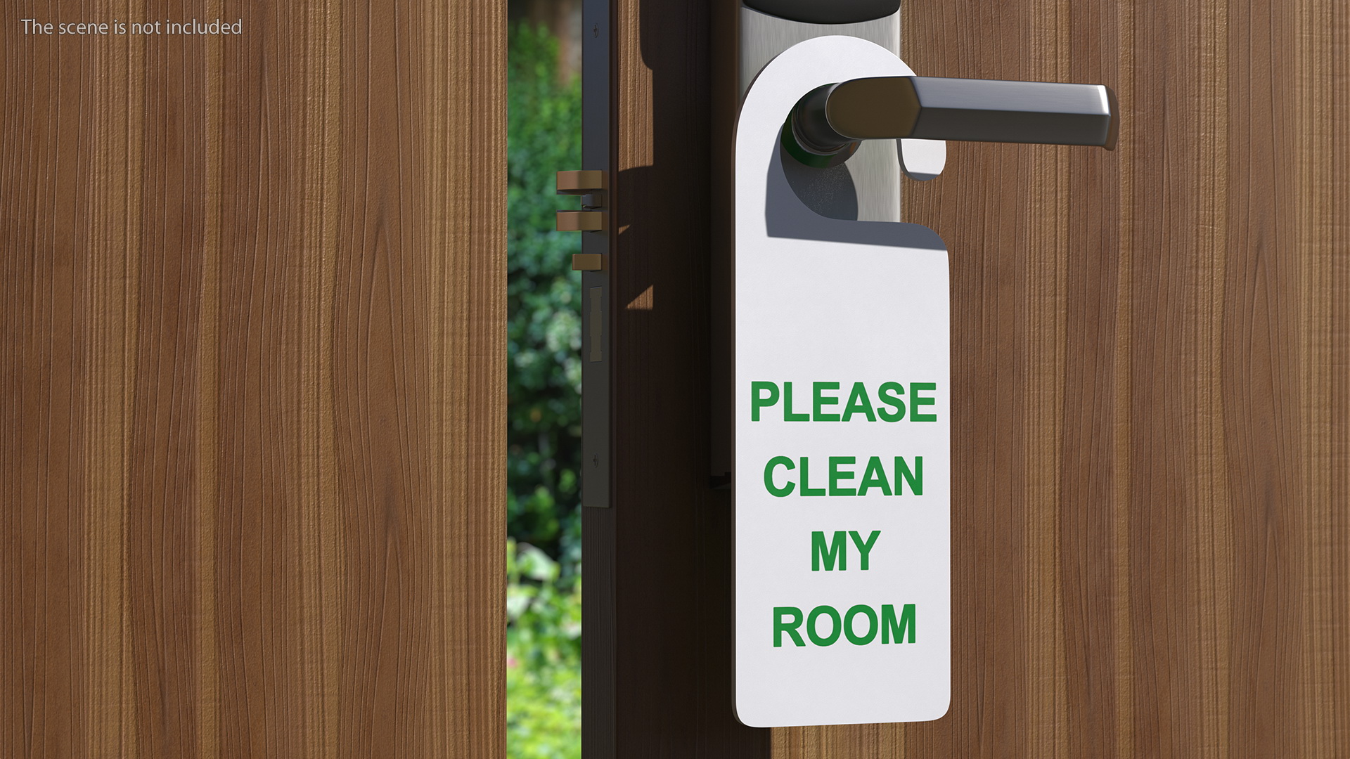 3D Door Hanger Tag Clean My Room White Green