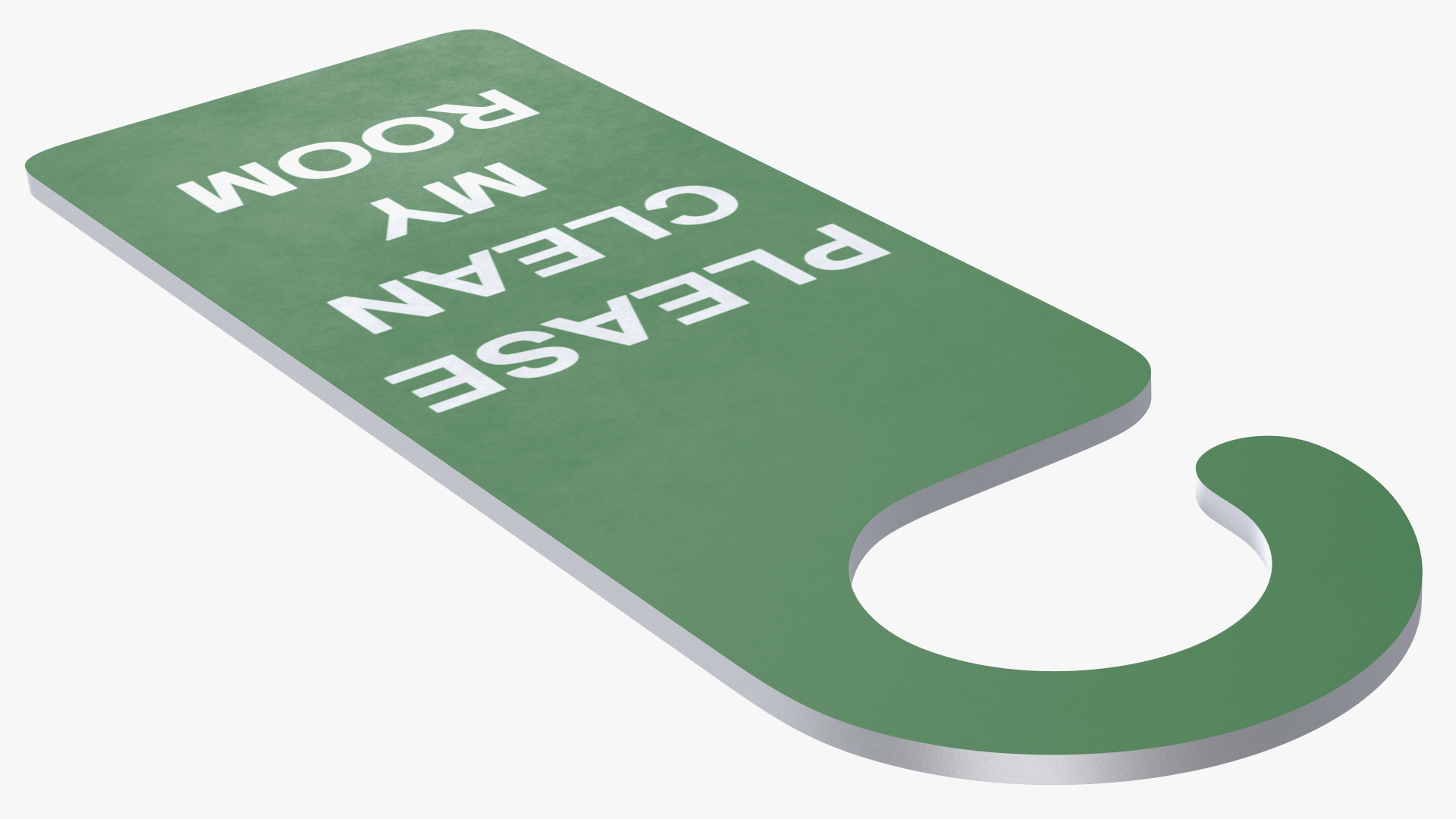 3D Door Hanger Tag Clean My Room White Green