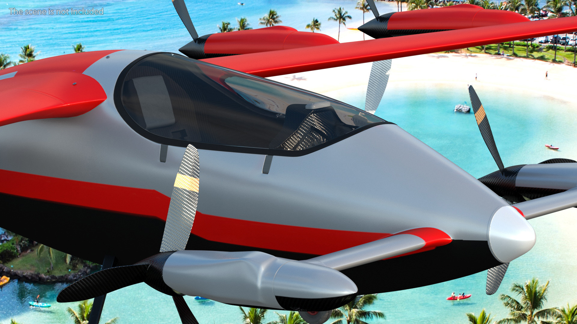 Kittyhawk Self Flying Taxi Red Rigged 3D