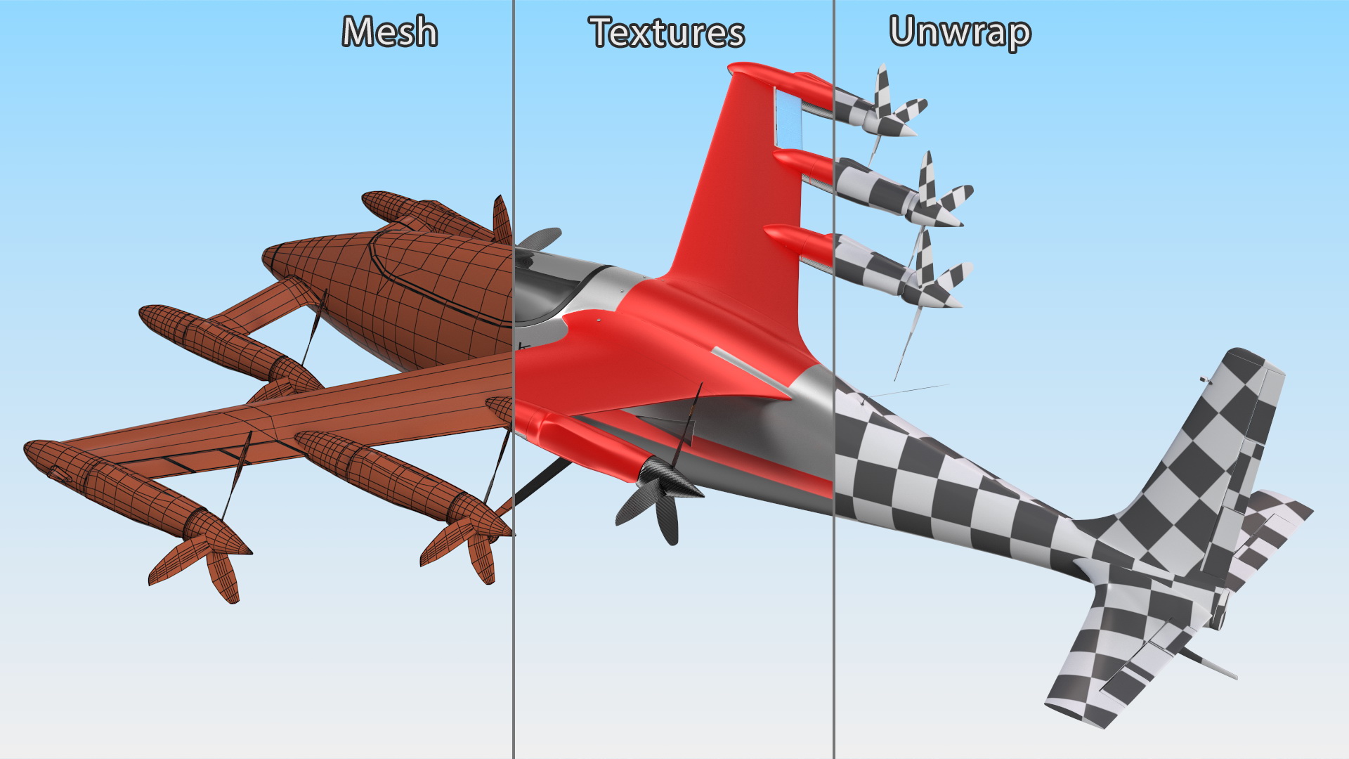 Kittyhawk Self Flying Taxi Red Rigged 3D