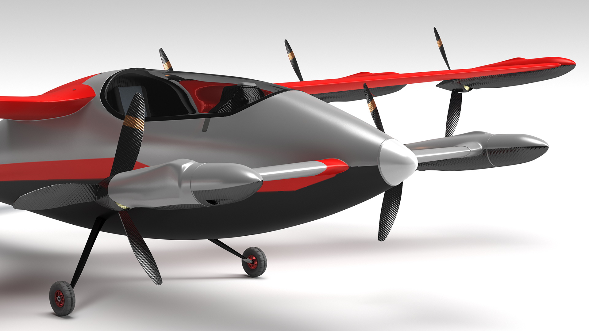 Kittyhawk Self Flying Taxi Red Rigged 3D