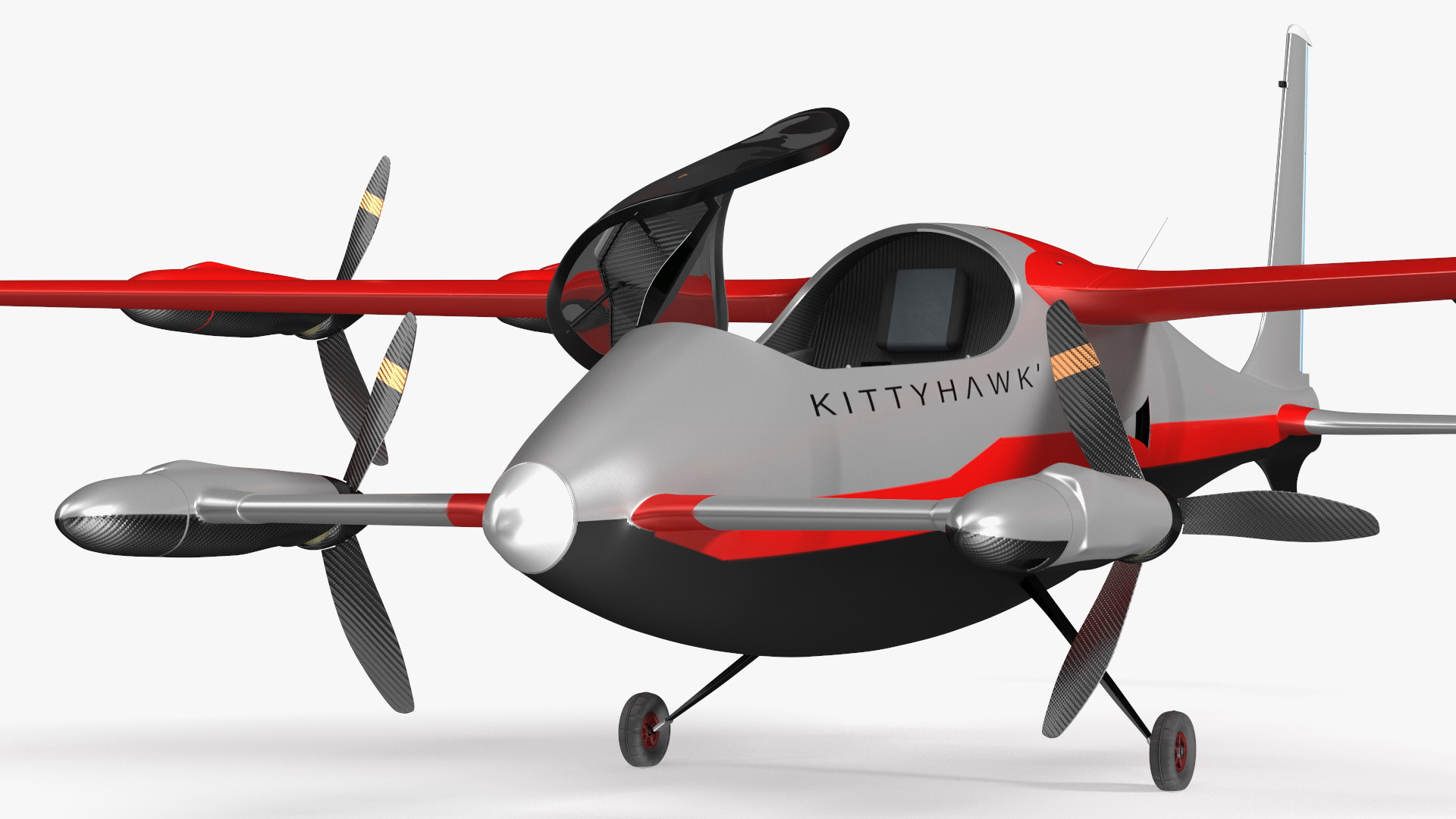 Kittyhawk Self Flying Taxi Red Rigged 3D