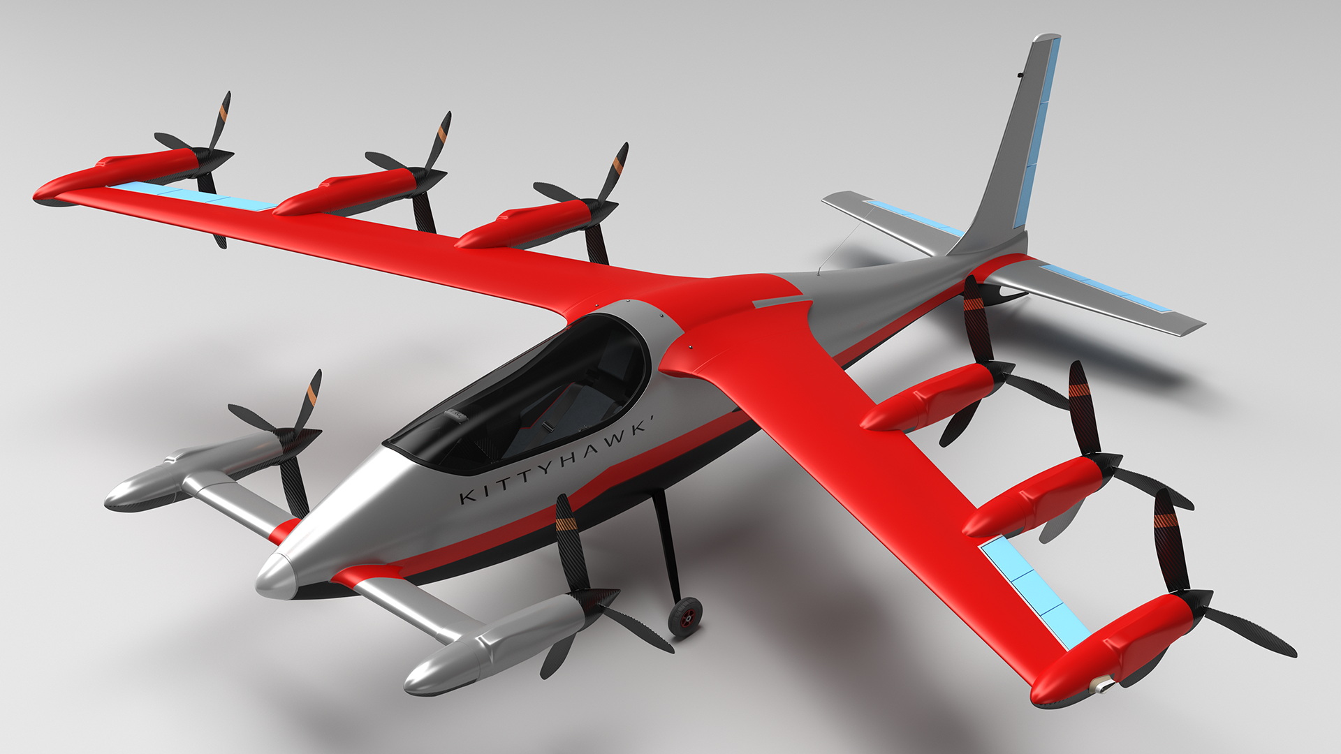 Kittyhawk Self Flying Taxi Red Rigged 3D