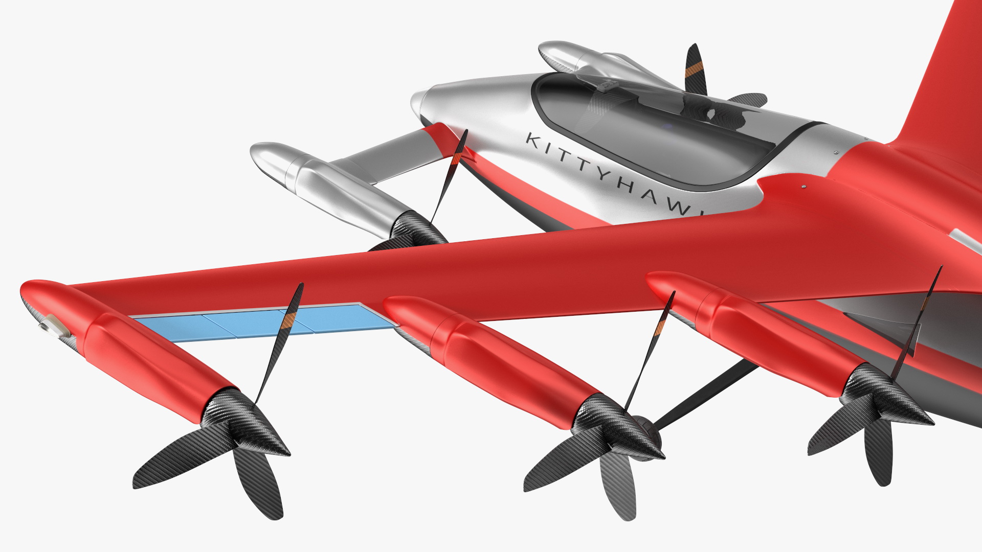 Kittyhawk Self Flying Taxi Red Rigged 3D