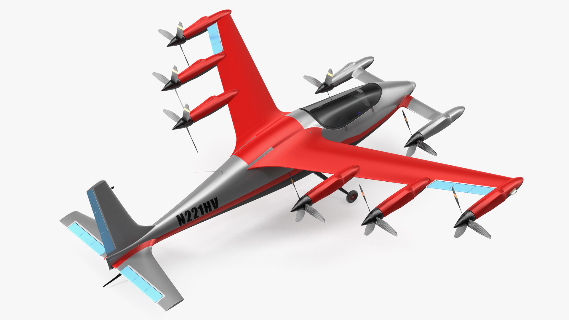 Kittyhawk Self Flying Taxi Red Rigged 3D