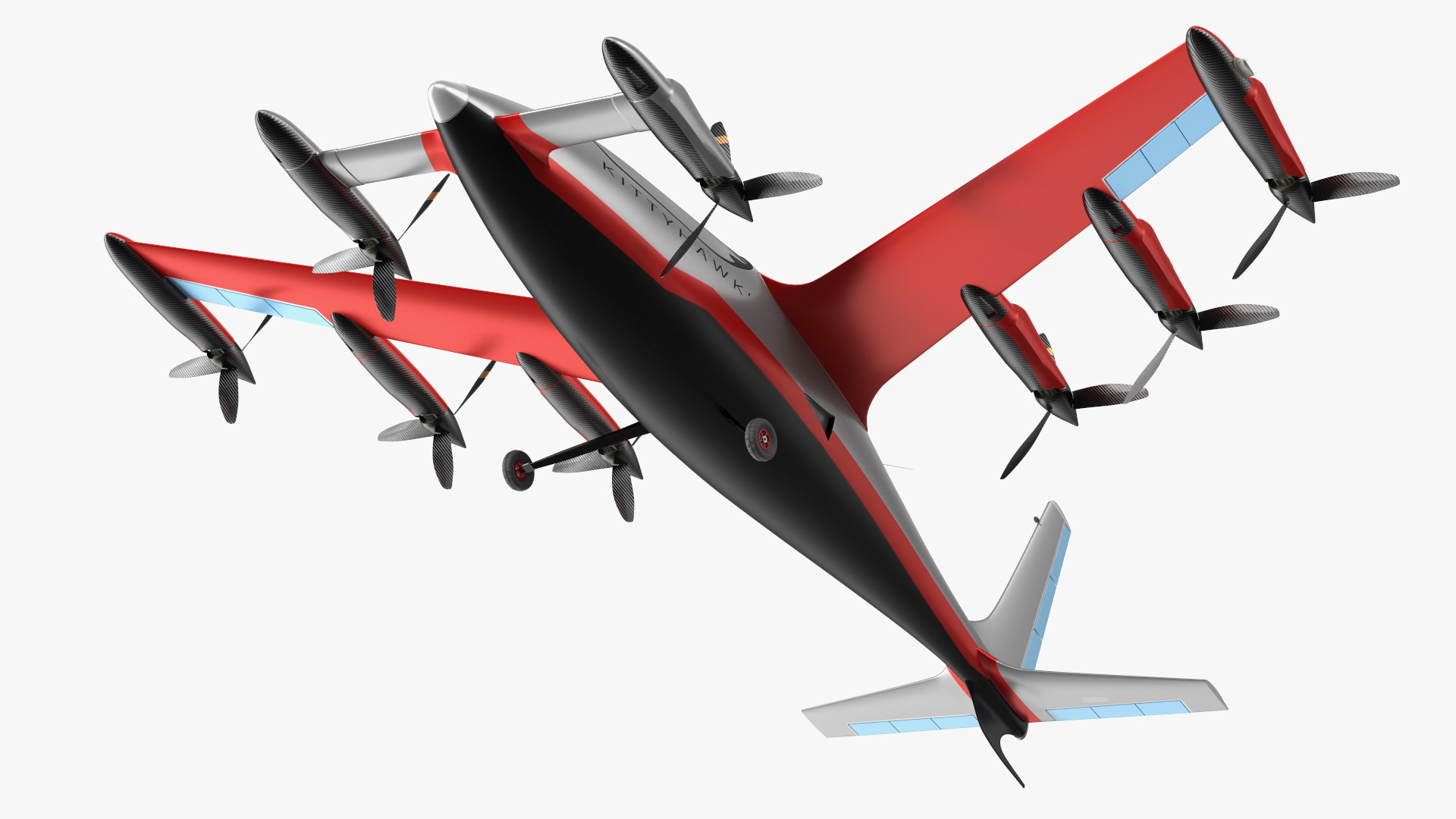 Kittyhawk Self Flying Taxi Red Rigged 3D