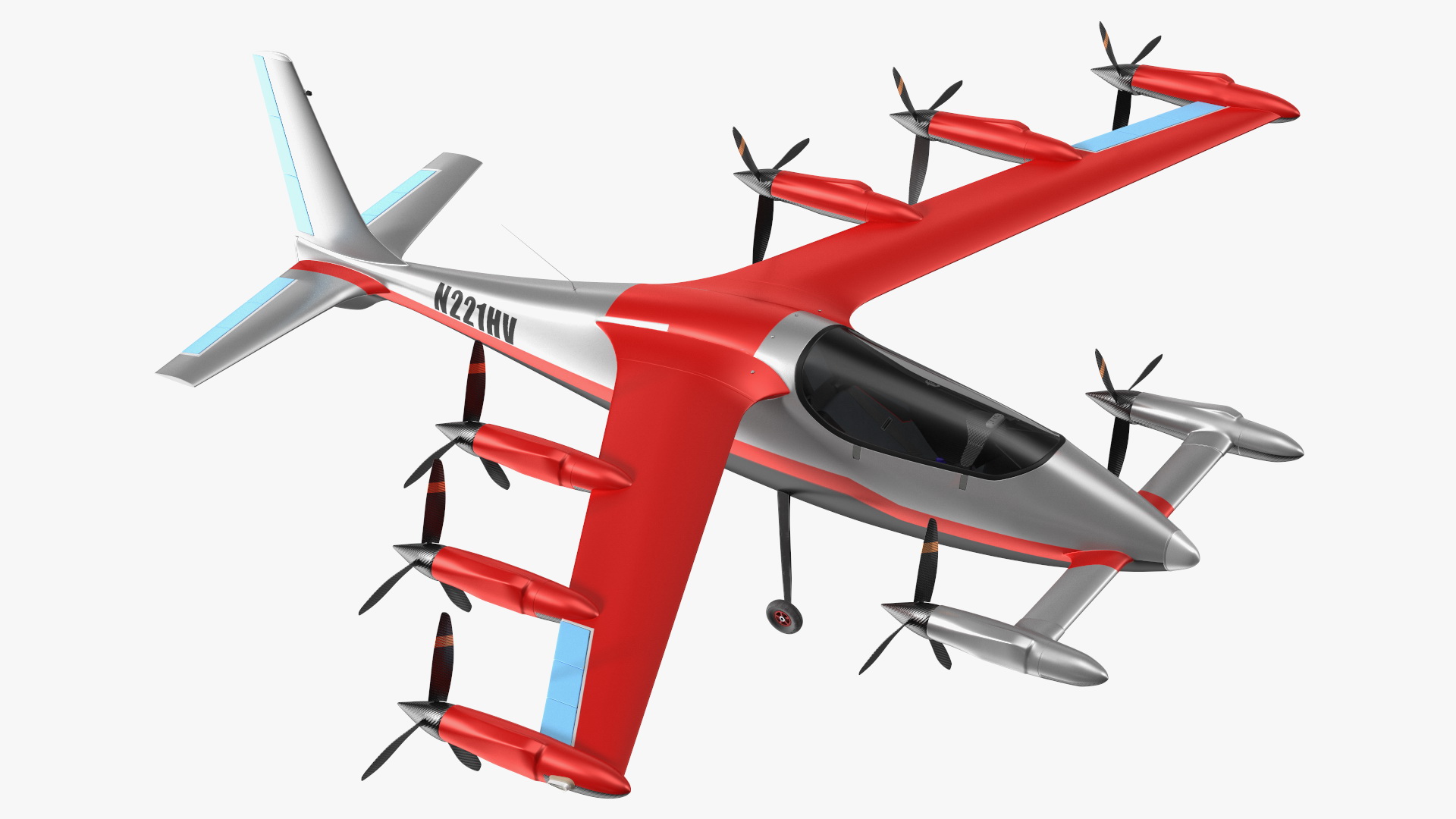 Kittyhawk Self Flying Taxi Red Rigged 3D