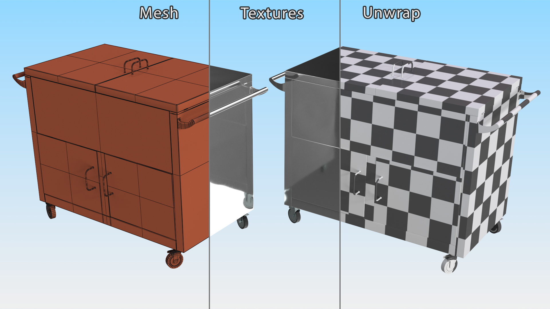 3D model Stainless Steel Case Cart