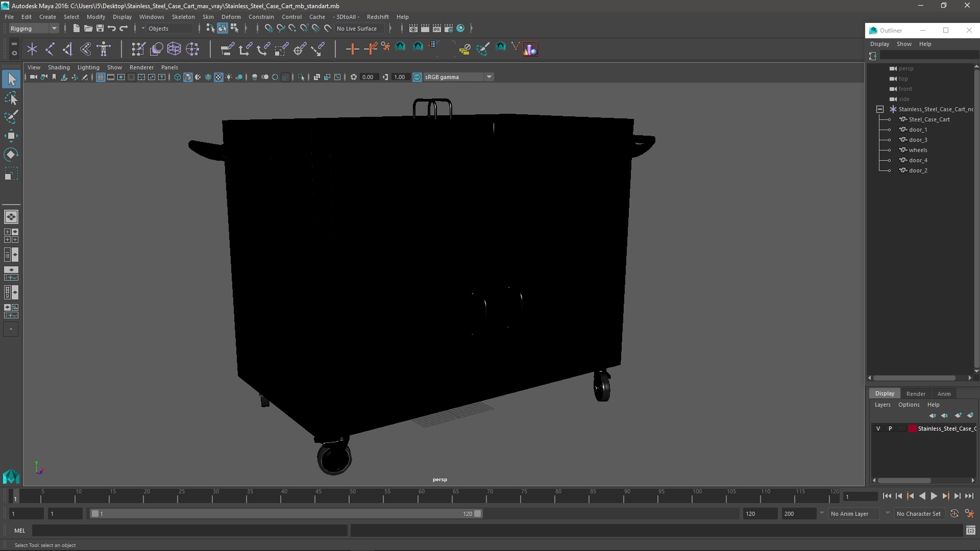 3D model Stainless Steel Case Cart