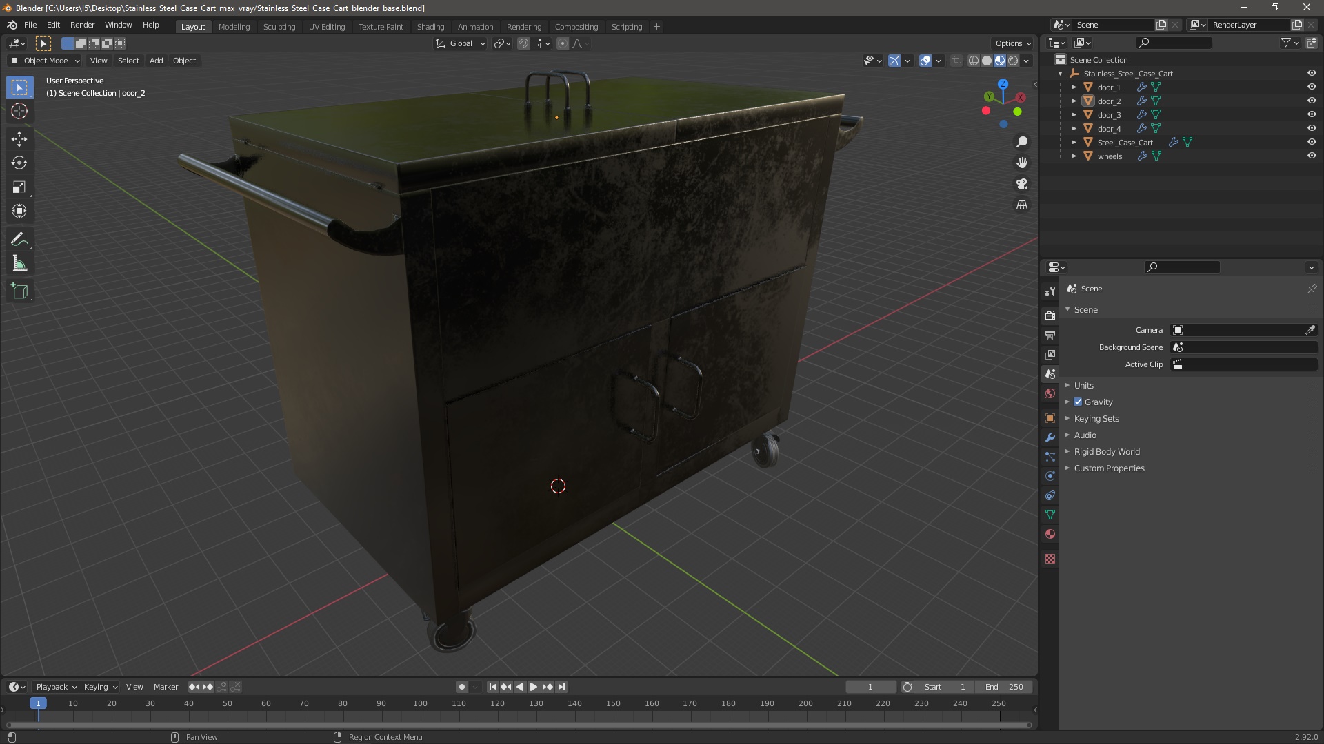 3D model Stainless Steel Case Cart