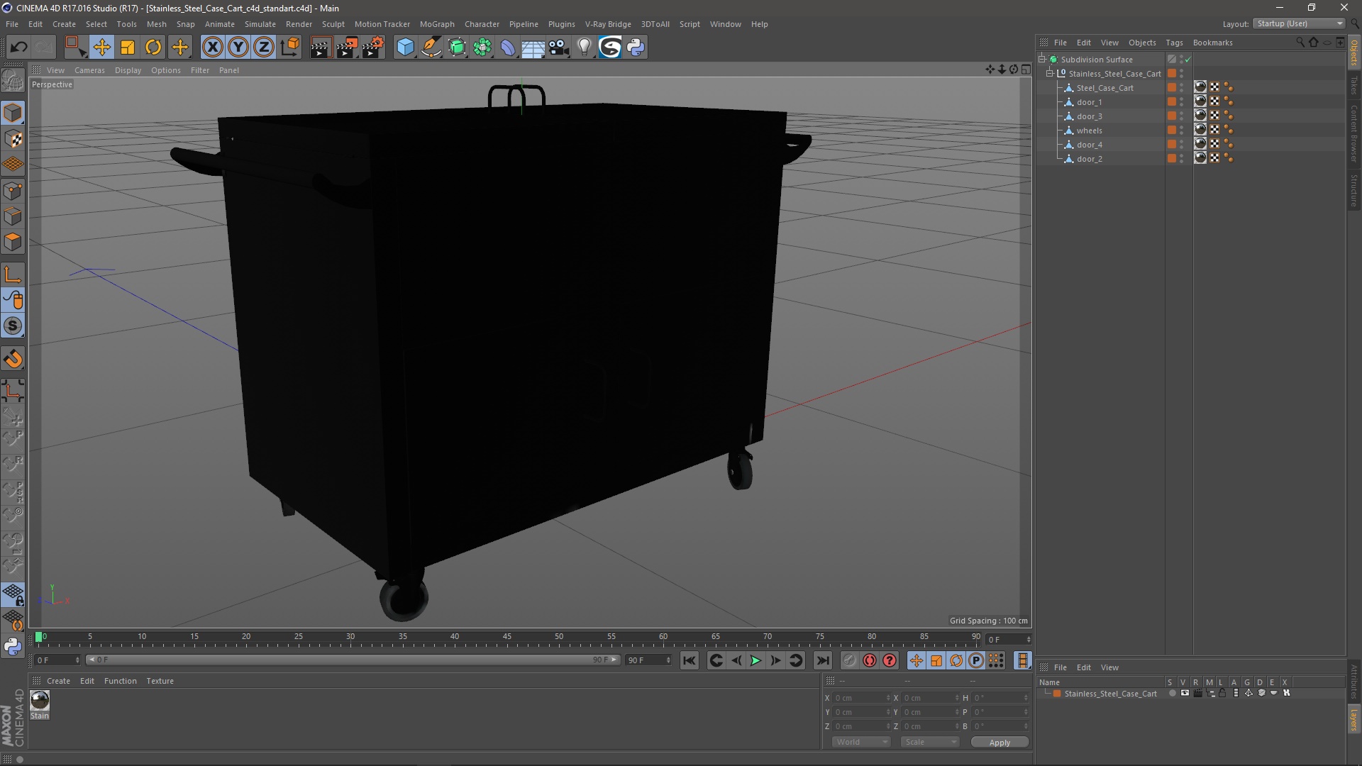 3D model Stainless Steel Case Cart