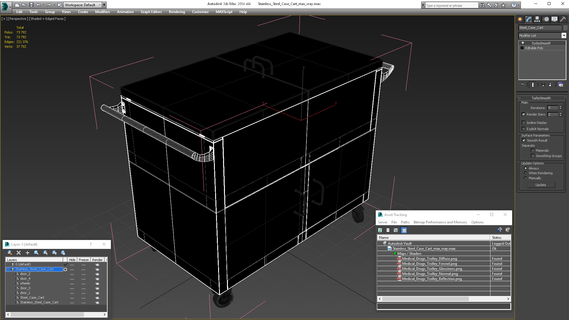 3D model Stainless Steel Case Cart
